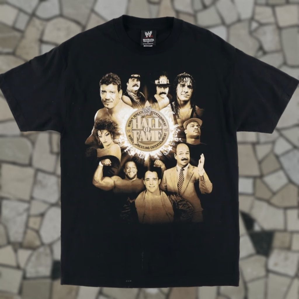 Vintage VTG WWE 2002 Hall of Fame Hart Guerrero Shirt Black L Mens Size US L / EU 52-54 / 3 - 1 Thumbnail