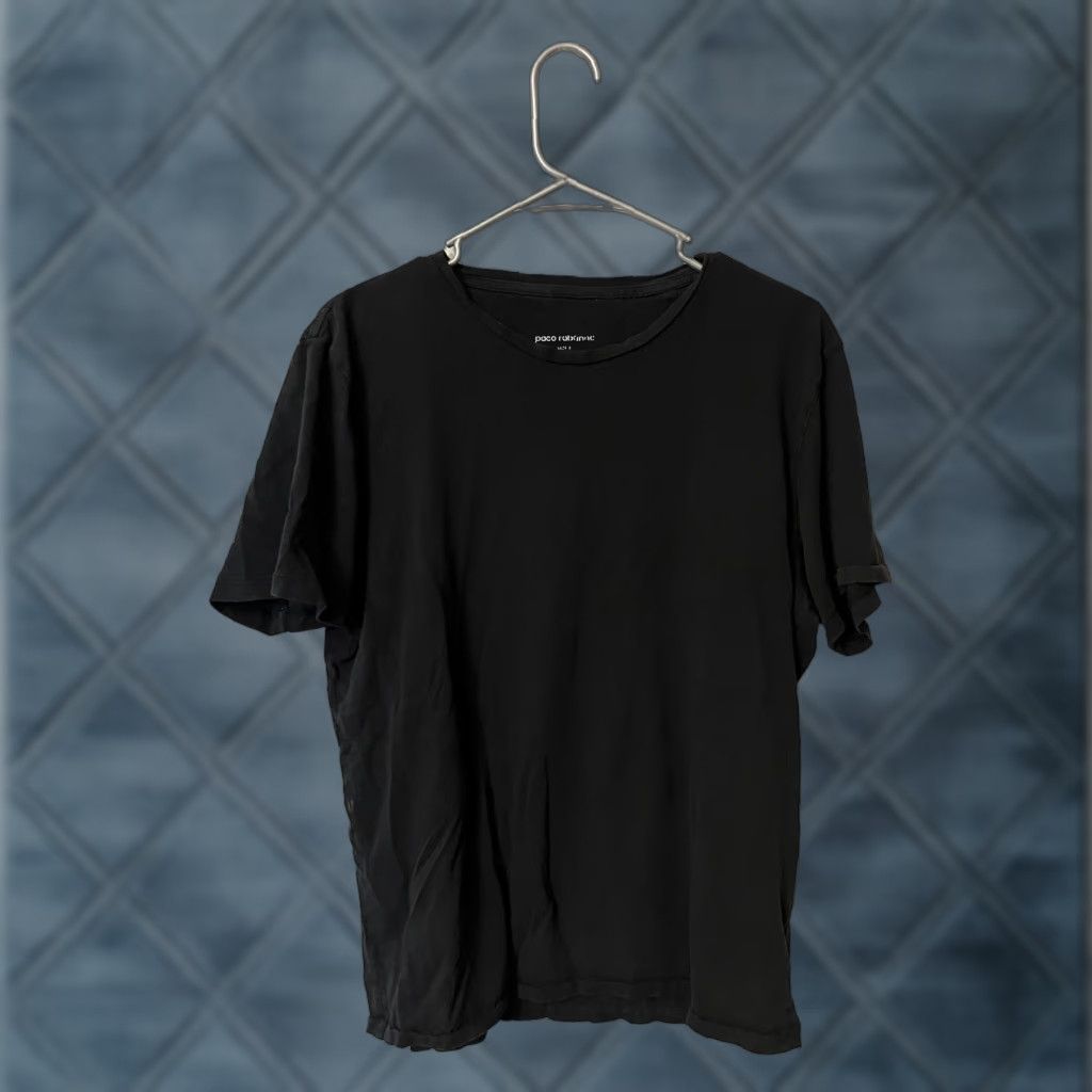 Paco Rabanne Paco Rabanne Shirt Mens L Black Solid Casual Designer Short Sleeve Shirt Mens Size US L / EU 52-54 / 3 - 1 Thumbnail