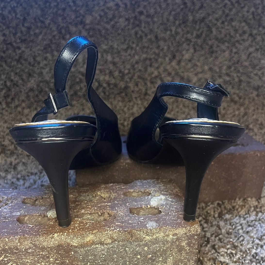 Jones New York Jones New York Pointy Stilettos Slingback Pump Shoes Black 9 Size US 9 / IT 39 - 6 Thumbnail