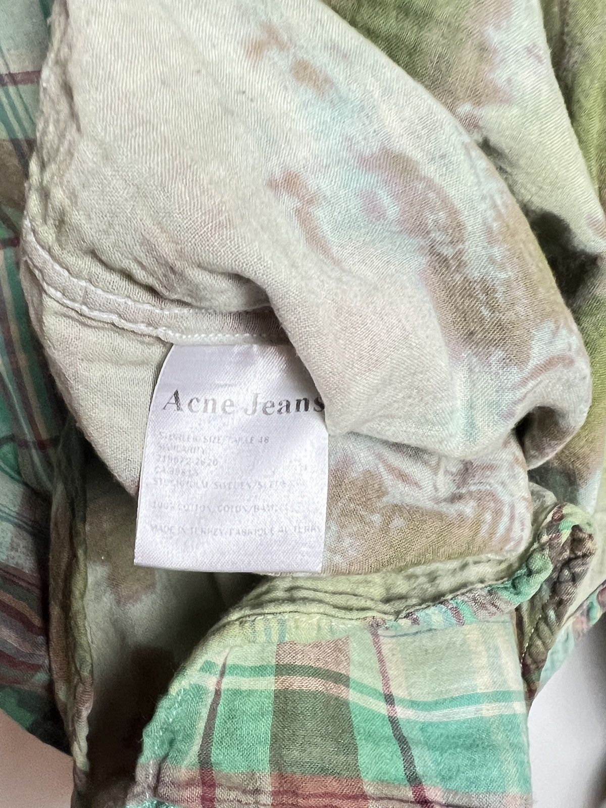 Acne Studios acne vintage travis plaid flannel shirt bleached tie dye y2k Size US M / EU 48-50 / 2 - 14 Thumbnail