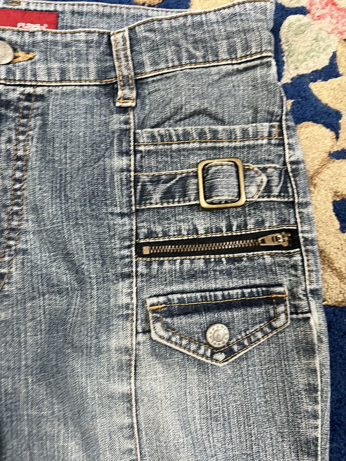 Fashion Victim Vintage Flash Cargo Punk Flare Soft Denim Size US 29 - 7 Thumbnail
