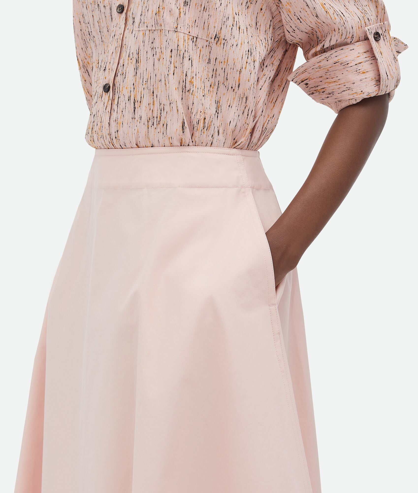 Bottega Veneta o1n1vont0625 Compact Cotton Skirt in Ballerina Size 30" / US 8 / IT 44 - 5 Thumbnail
