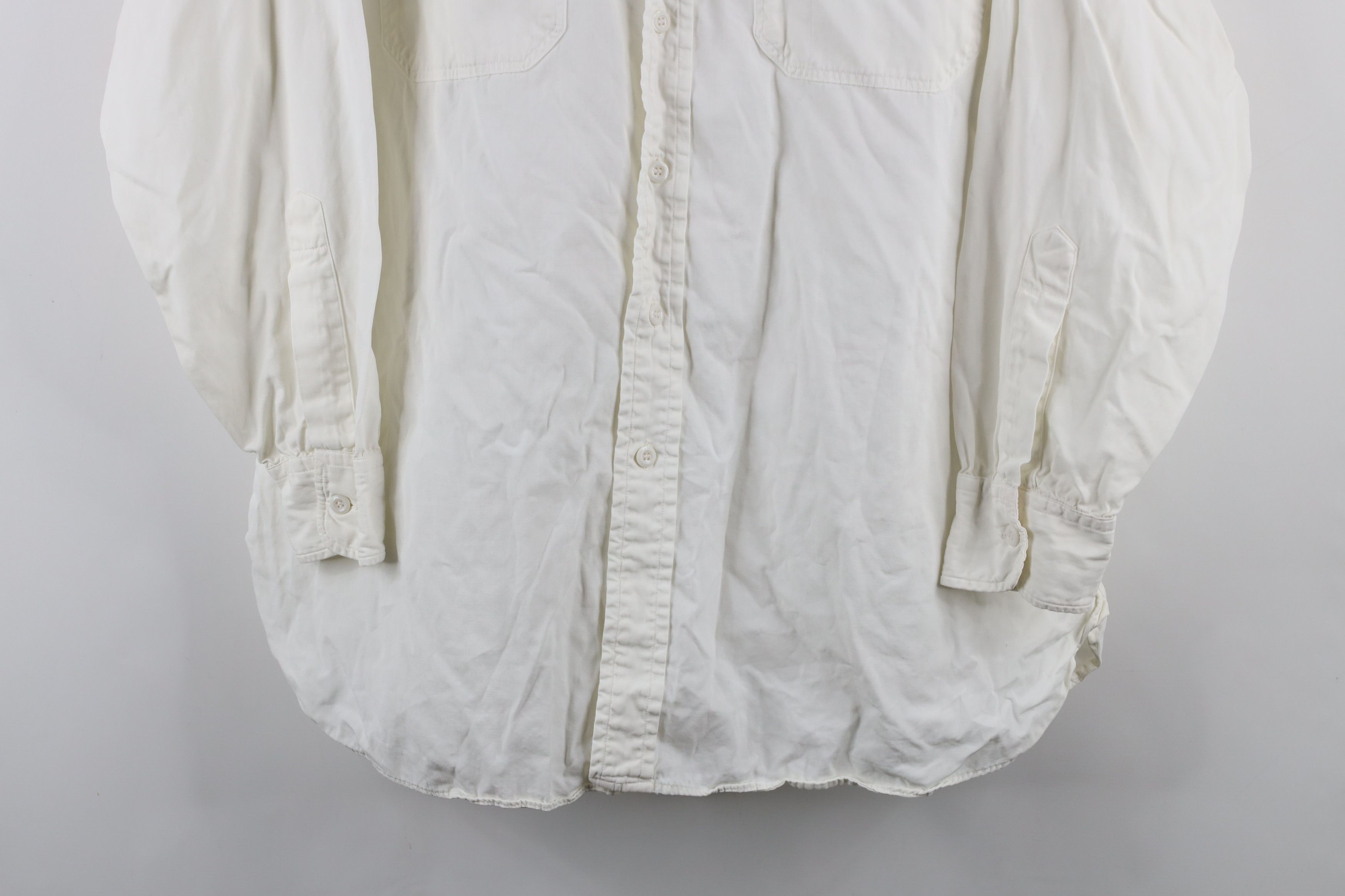 Vintage Vintage 50s 60s Military Uniform Collared Button Shirt White Size US XL / EU 56 / 4 - 3 Thumbnail