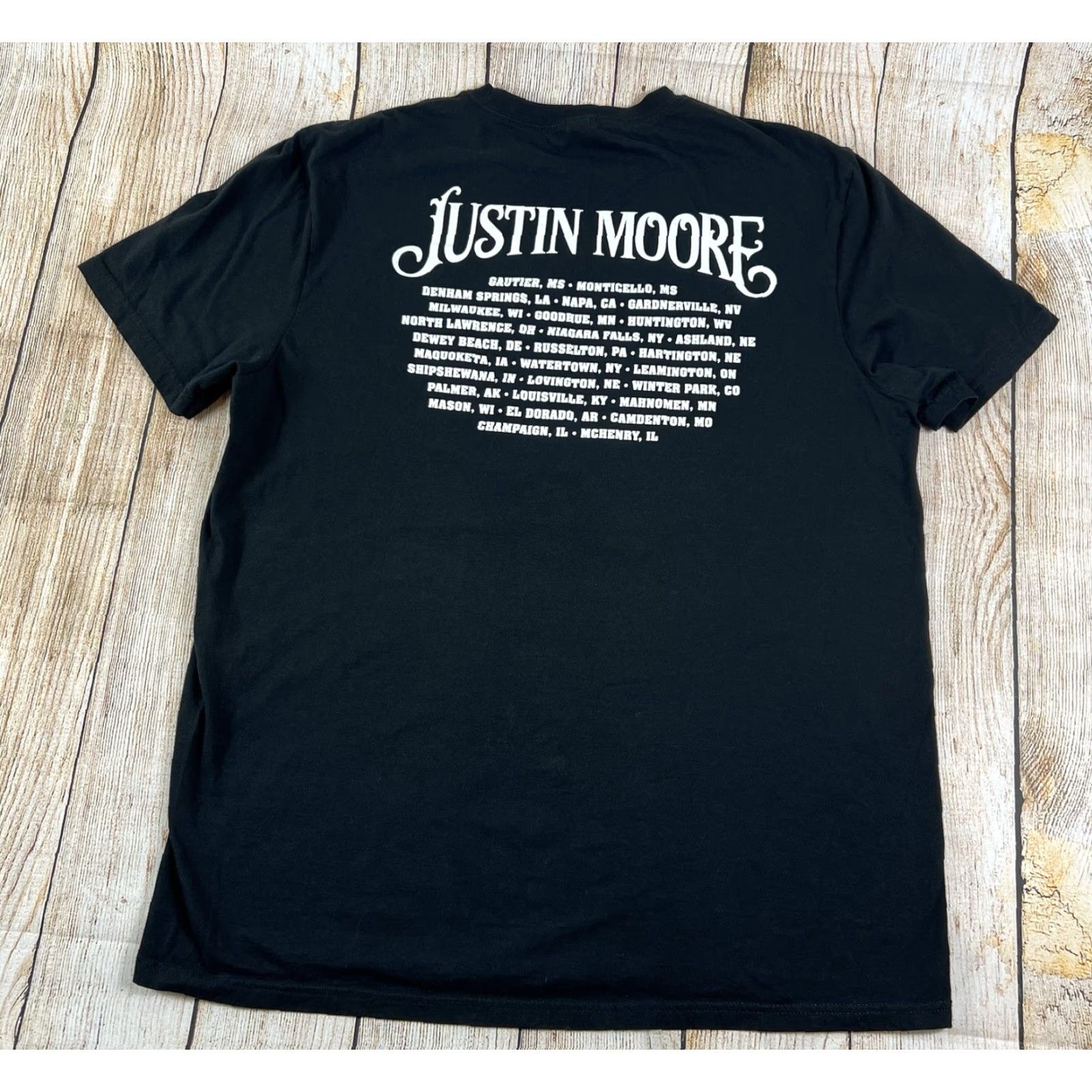 MooRER Justin Moore Shirt Black XL T Shirt Country Music Tour Crew Neck Short Sleeve Men Graphic Print Size US XL / EU 56 / 4 - 2 Thumbnail
