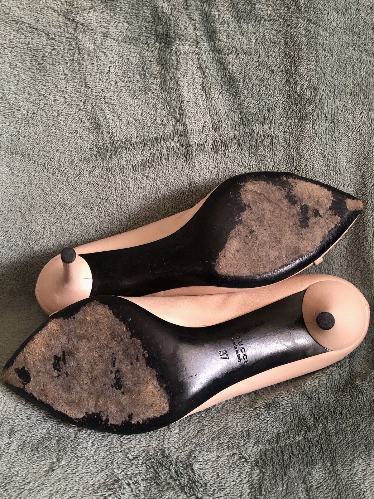 Gucci GUCCI Molaita Beige Leather Heels Pumps EU 37 Size US 7 / IT 37 - 13 Thumbnail