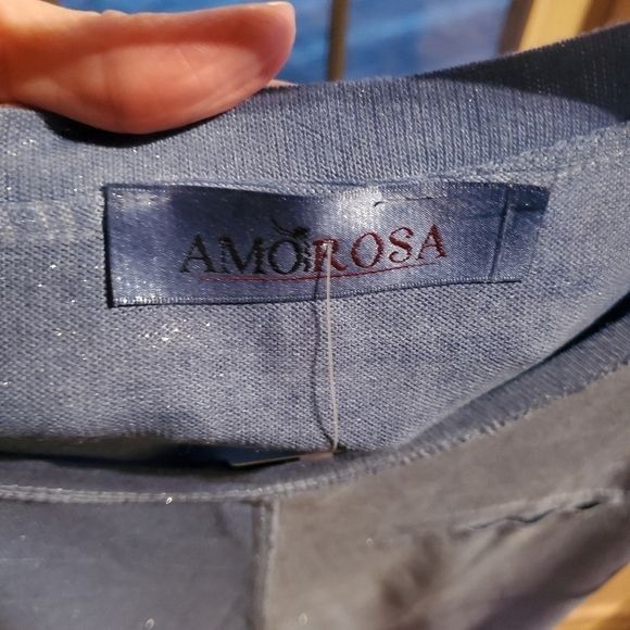 Vintage Amorosa Blue Metallic Pocket Short Sleeve Made in Italy Sz. Size L / US 10 / IT 46 - 5 Thumbnail