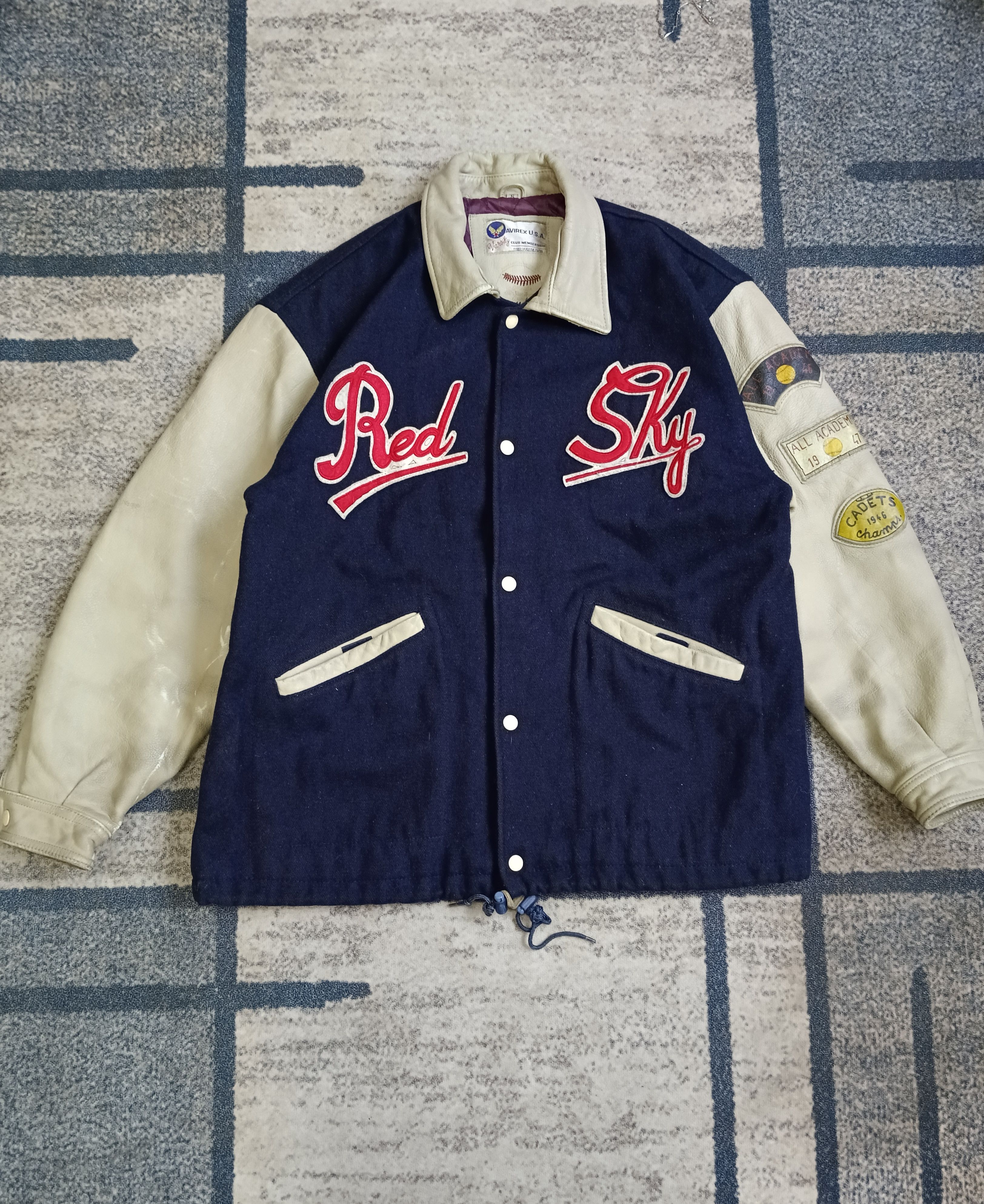 Avirex VINTAGE RED SKY AVIREX RED INDIAN VARSITY JACKET Size US S / EU 44-46 / 1 - 2 Thumbnail
