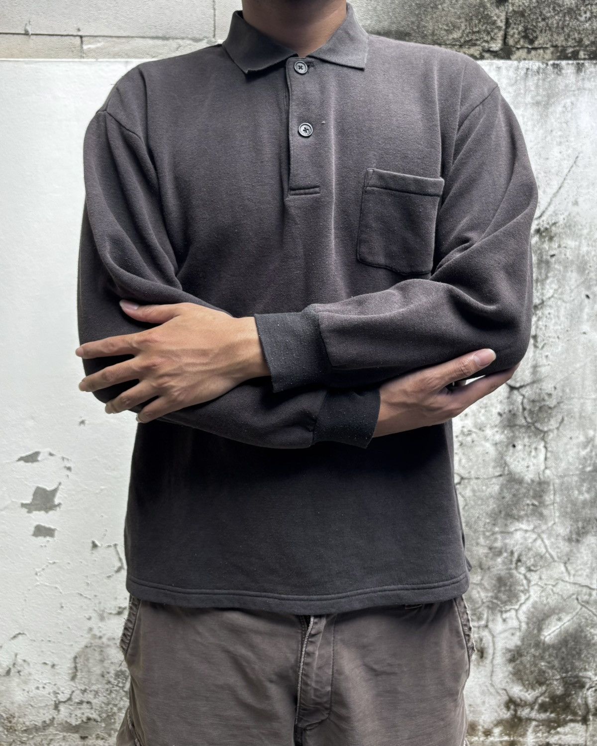 Other Thrashed Faded Distressed Black Button Sweatshirt ERD Grunge Size US L / EU 52-54 / 3 - 2 Thumbnail