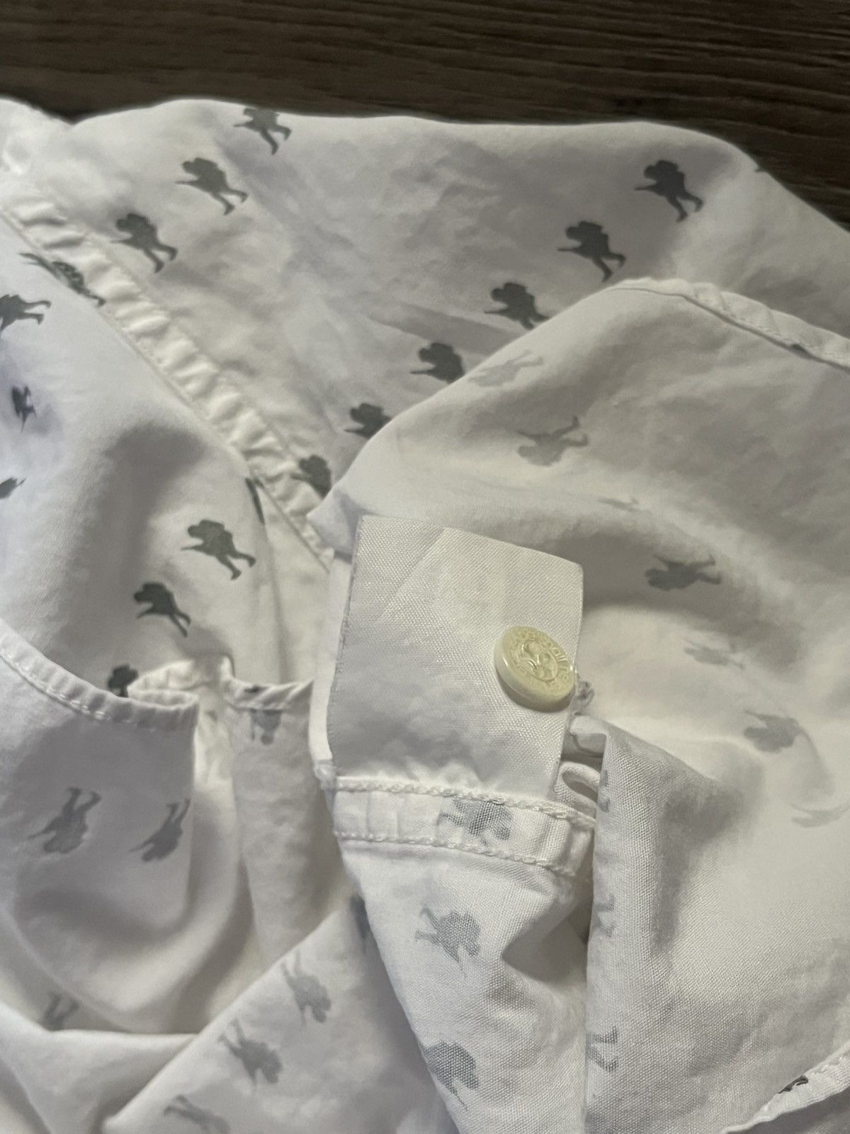 Bape A BATHING APE BAPE foot soldier striped AOP button up shirt Size US M / EU 48-50 / 2 - 5 Thumbnail