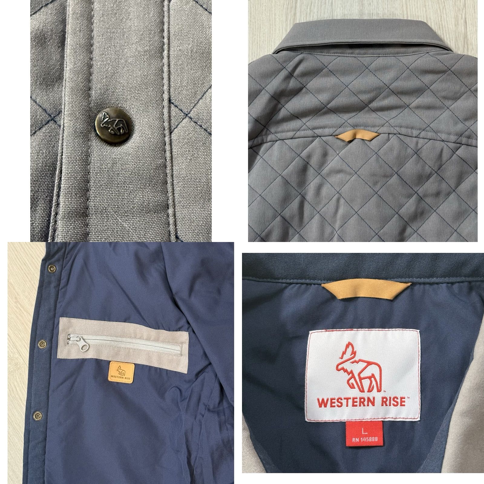 Vintage Western Rise AirLoft Quilted Jacket Large Men’s Jacket Shacket Hiking Gore? No, Brand, Quilted, Insulated, Weathergear, Gray, L Size US L / EU 52-54 / 3 - 8 Thumbnail