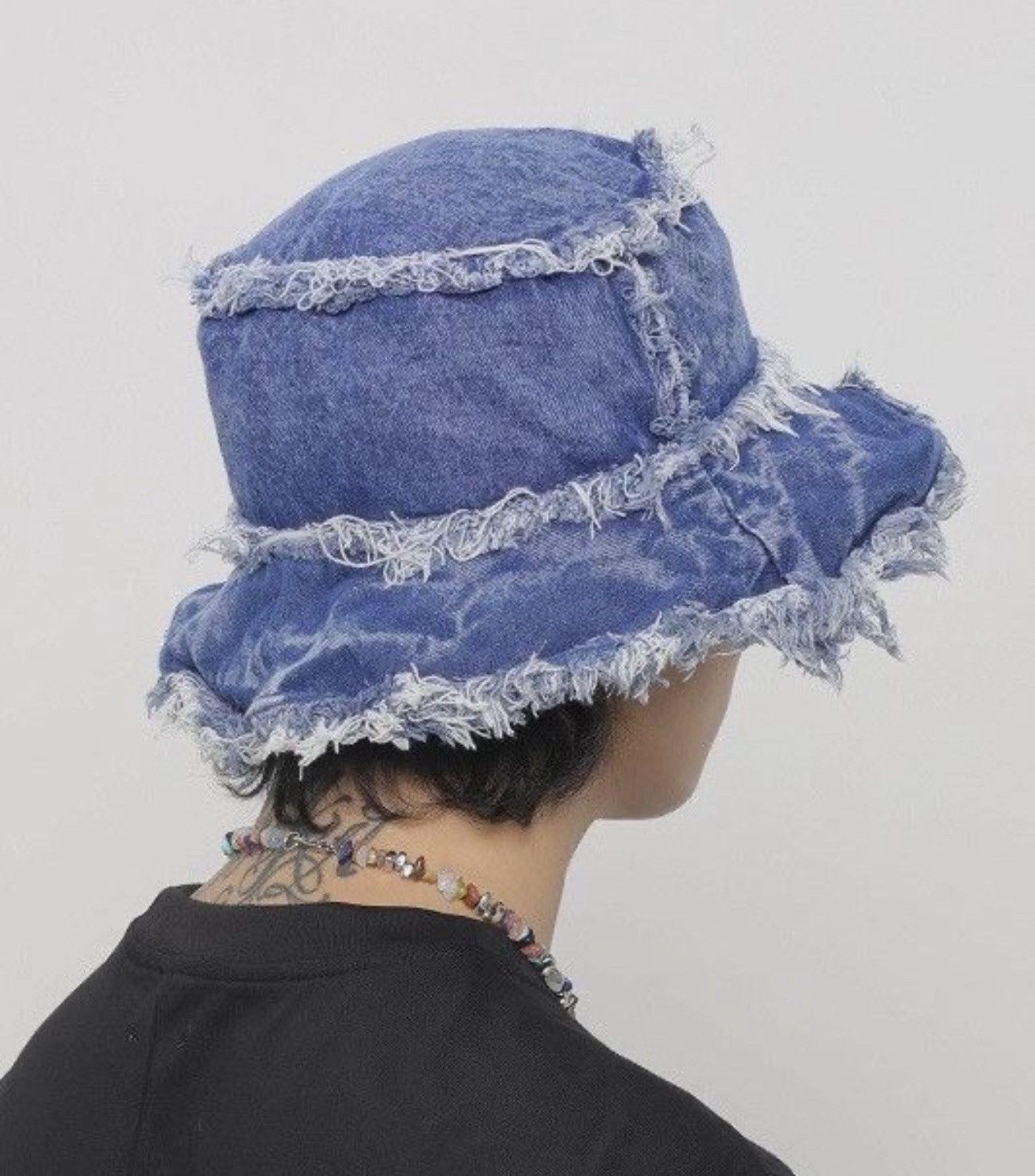 Japanese Brand Avant Garde Washed Reversible Distressed Raw Bucket Hat Size ONE SIZE - 2 Thumbnail