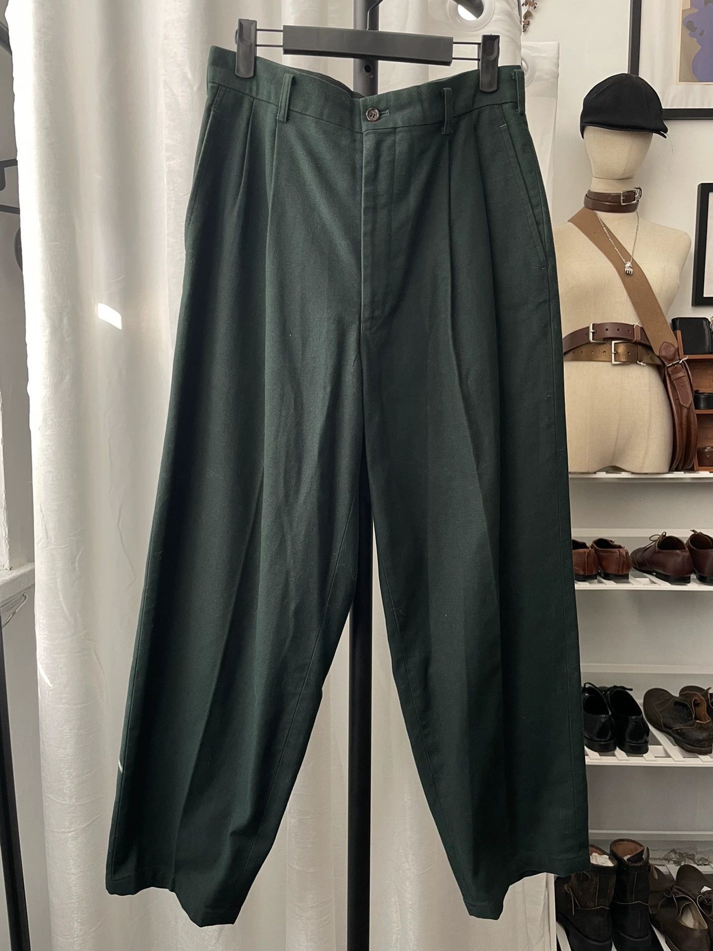 Comme des Garcons Green Casual Pleated Pants Size 34 Size US 34 / EU 50 - 1 Thumbnail