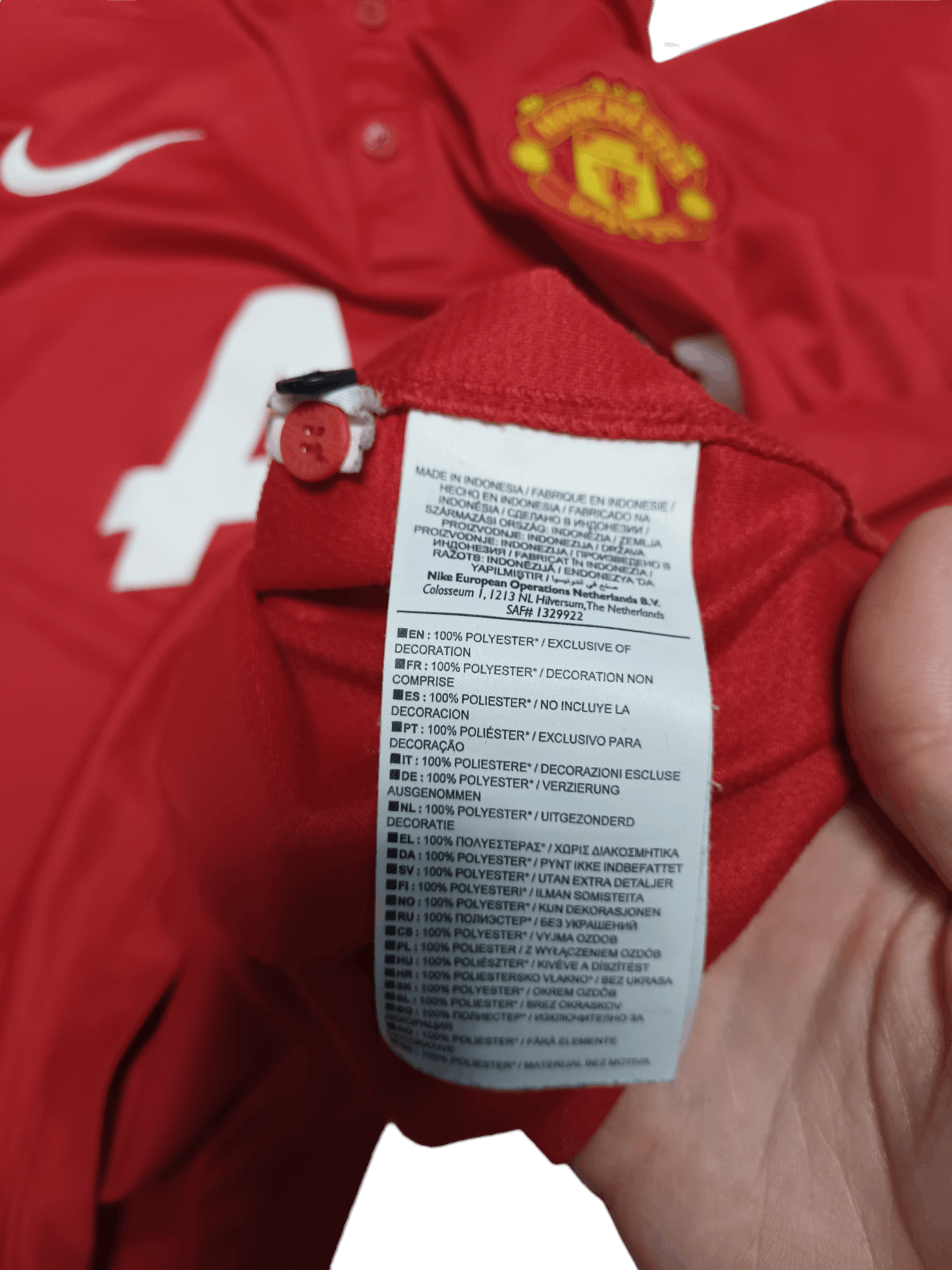 Nike MANCHESTER UNITED 13-14 HOME JERSEY NIKE VINTAGE SOCCER Size US XXL / EU 58 / 5 - 6 Thumbnail