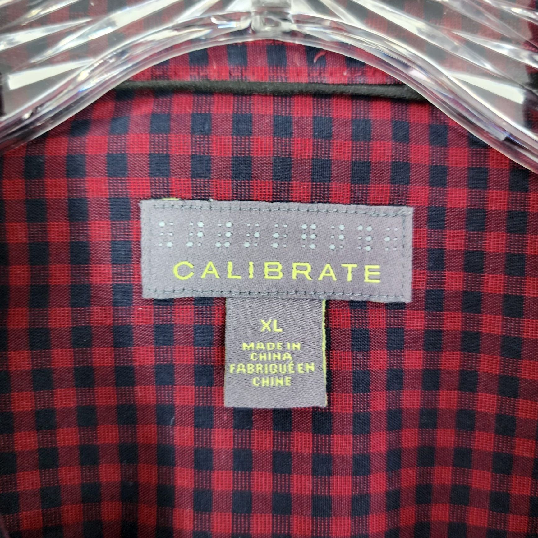 Vintage Calibrate Shirt Adult XL Red Plaid Long Sleeve Non-Iron Button Up Mens Size US XL / EU 56 / 4 - 4 Thumbnail