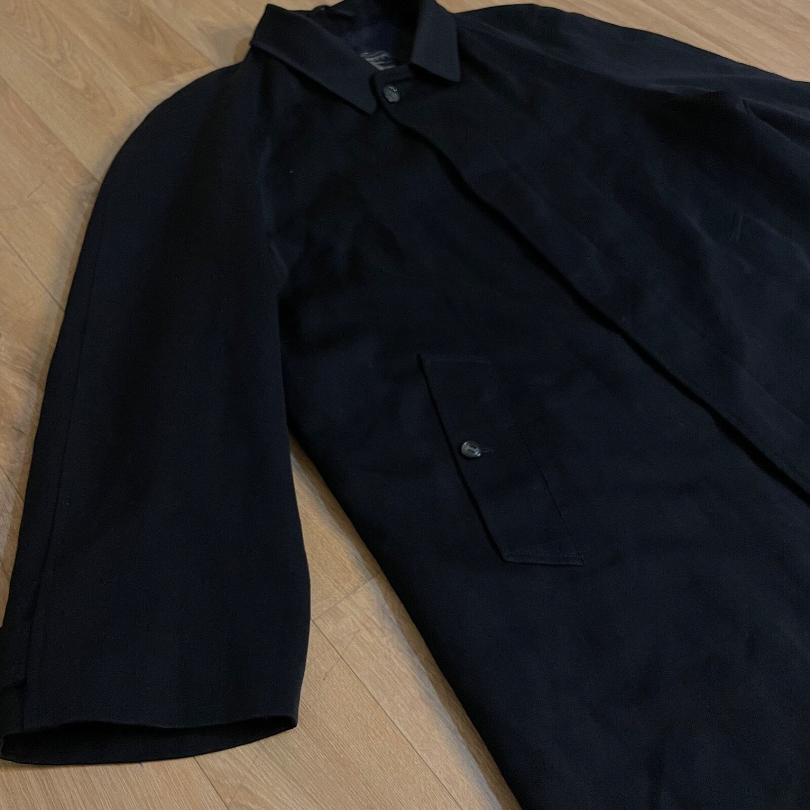 Burberry VINTAGE Burberry Trench Coat VIRGIN WOOL jacket BLUE navy Size US L / EU 52-54 / 3 - 3 Thumbnail
