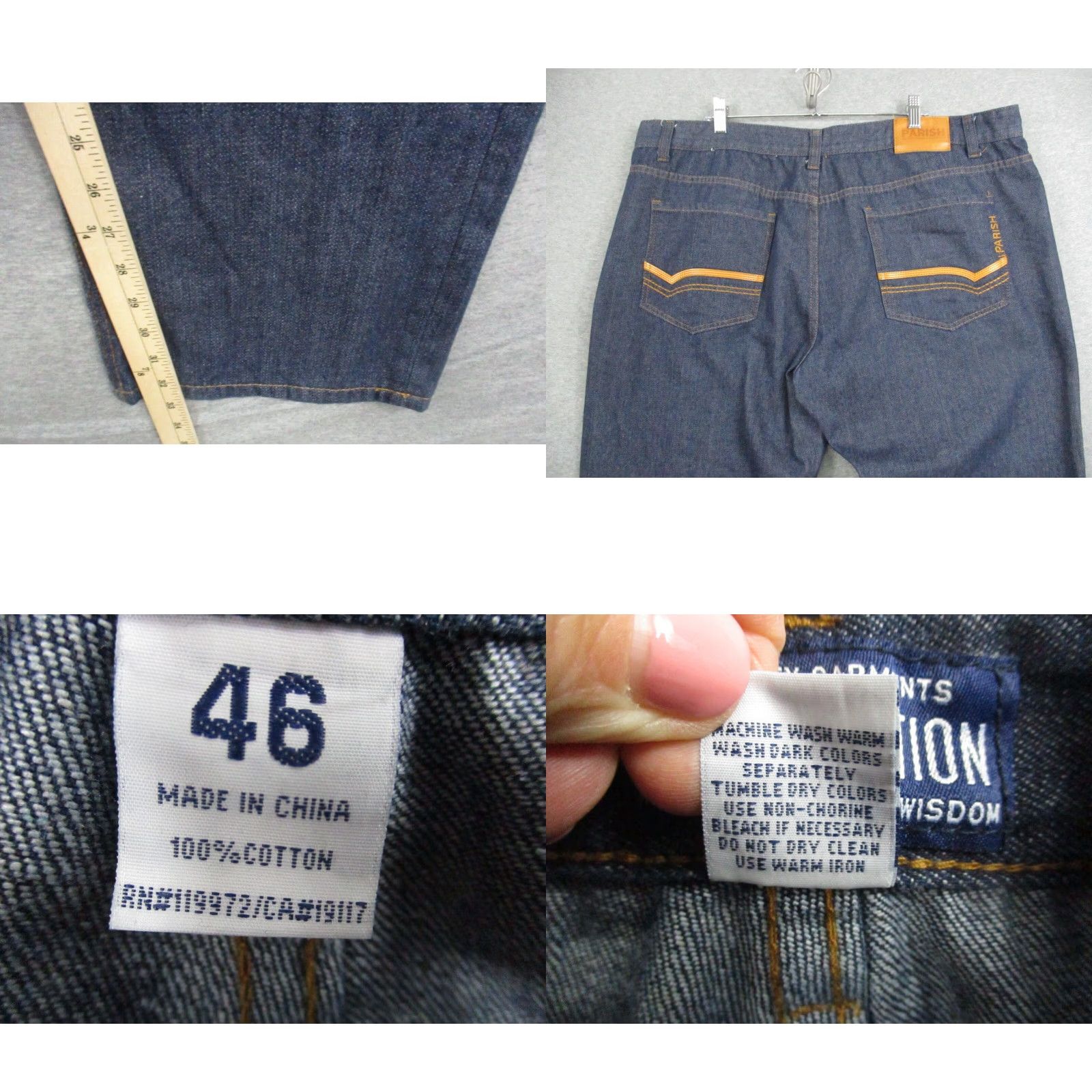 Vintage Parish Nation Jeans Mens 46 Blue Y2K Baggy Hip Hop Zip Fly Dark Wash EUC Jeans Size US 30 / EU 46 - 8 Thumbnail