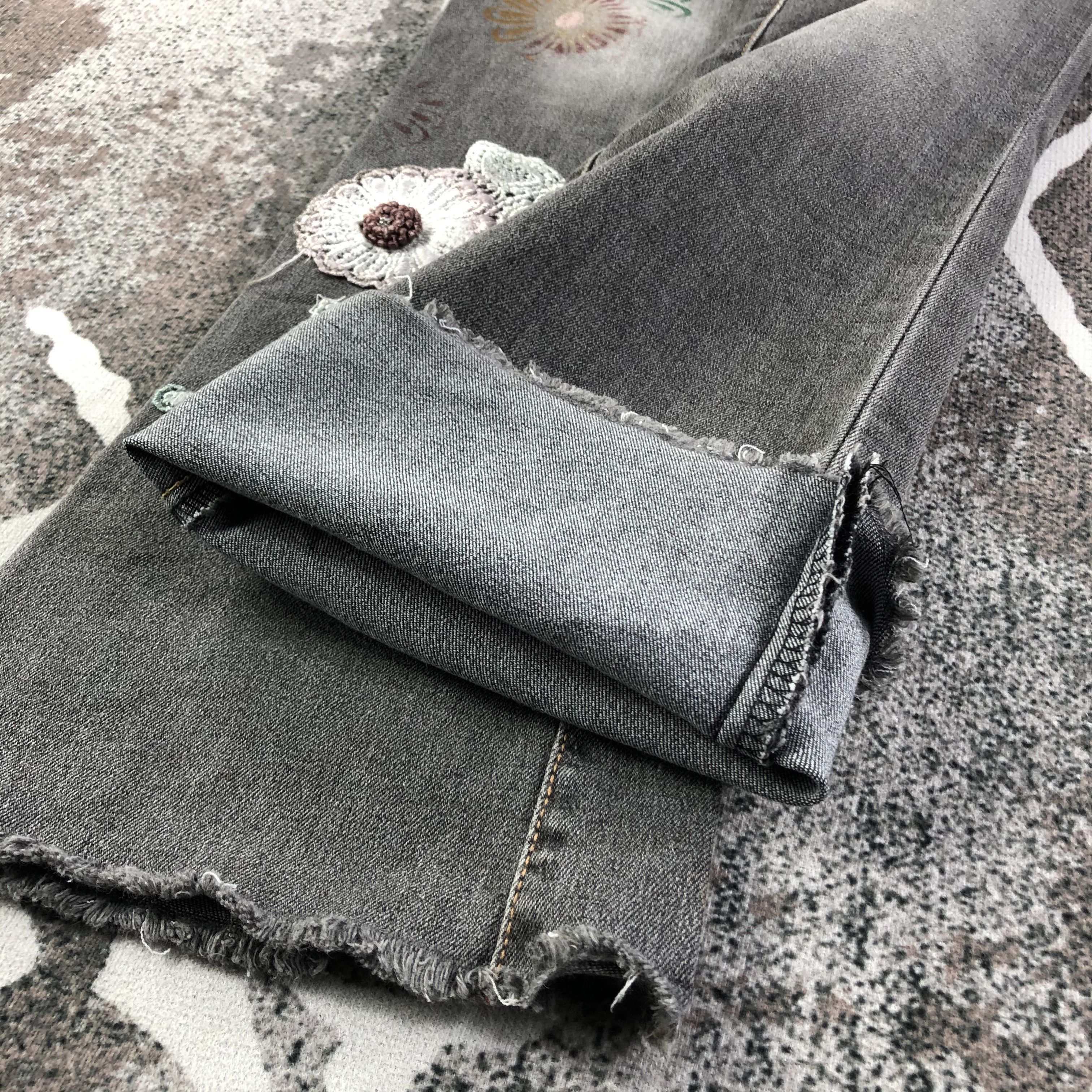 Japanese Brand C.O.X Flora Jeans Patchwork Flare Denim KJ1623 Size 26" / US 2 / IT 38 - 7 Thumbnail