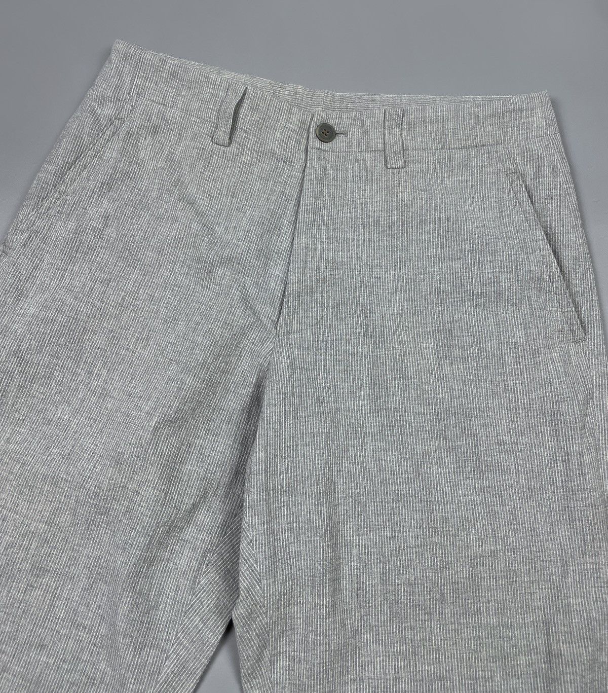 Issey Miyake Men’s AW91 ISSEY MIYAKE Seersucker Striped Grey Pants Size 3 Size US 30 / EU 46 - 3 Thumbnail