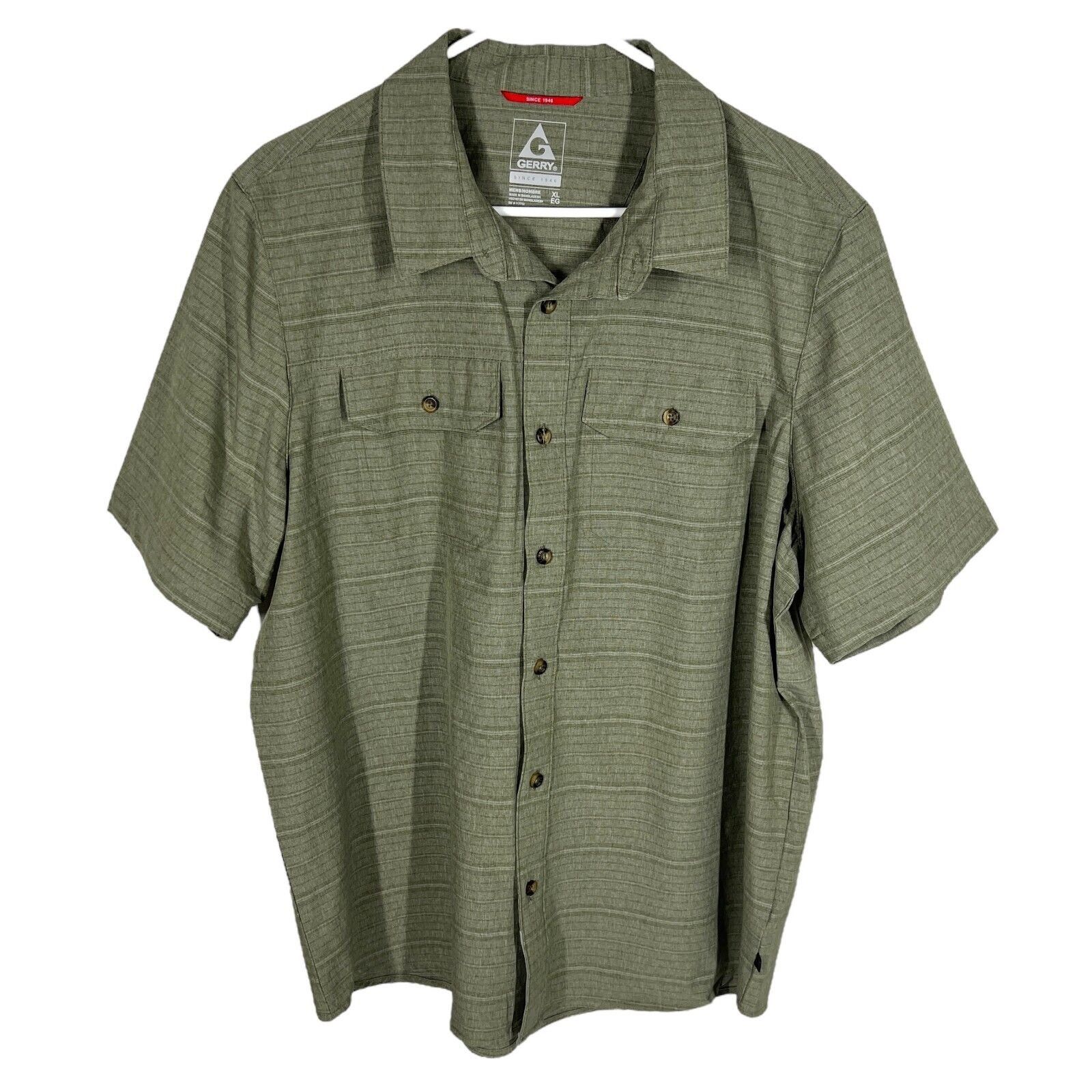 image of Gerry Shirt Men XL Cycling Button Up Outdoor Activewear in Green