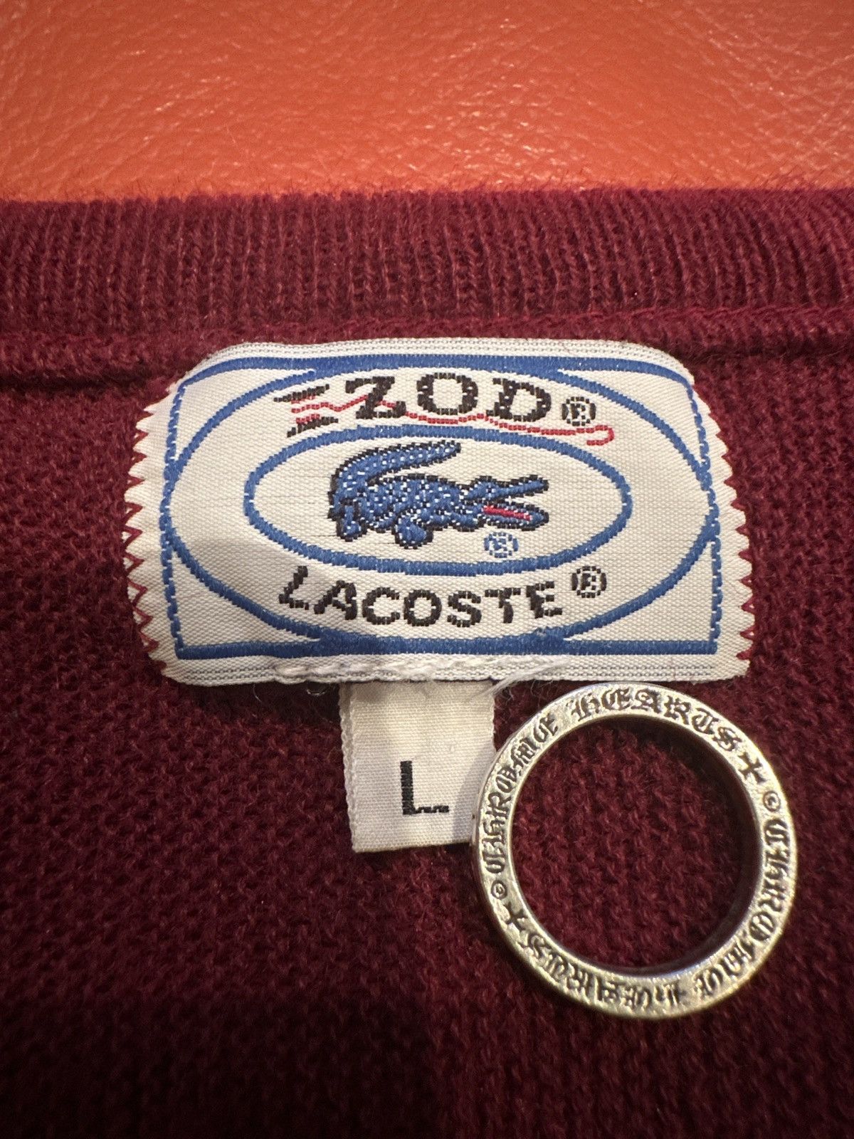 Lacoste Vintage 70s Izod Lacoste Knit V-Neck Sweater Size US L / EU 52-54 / 3 - 5 Thumbnail