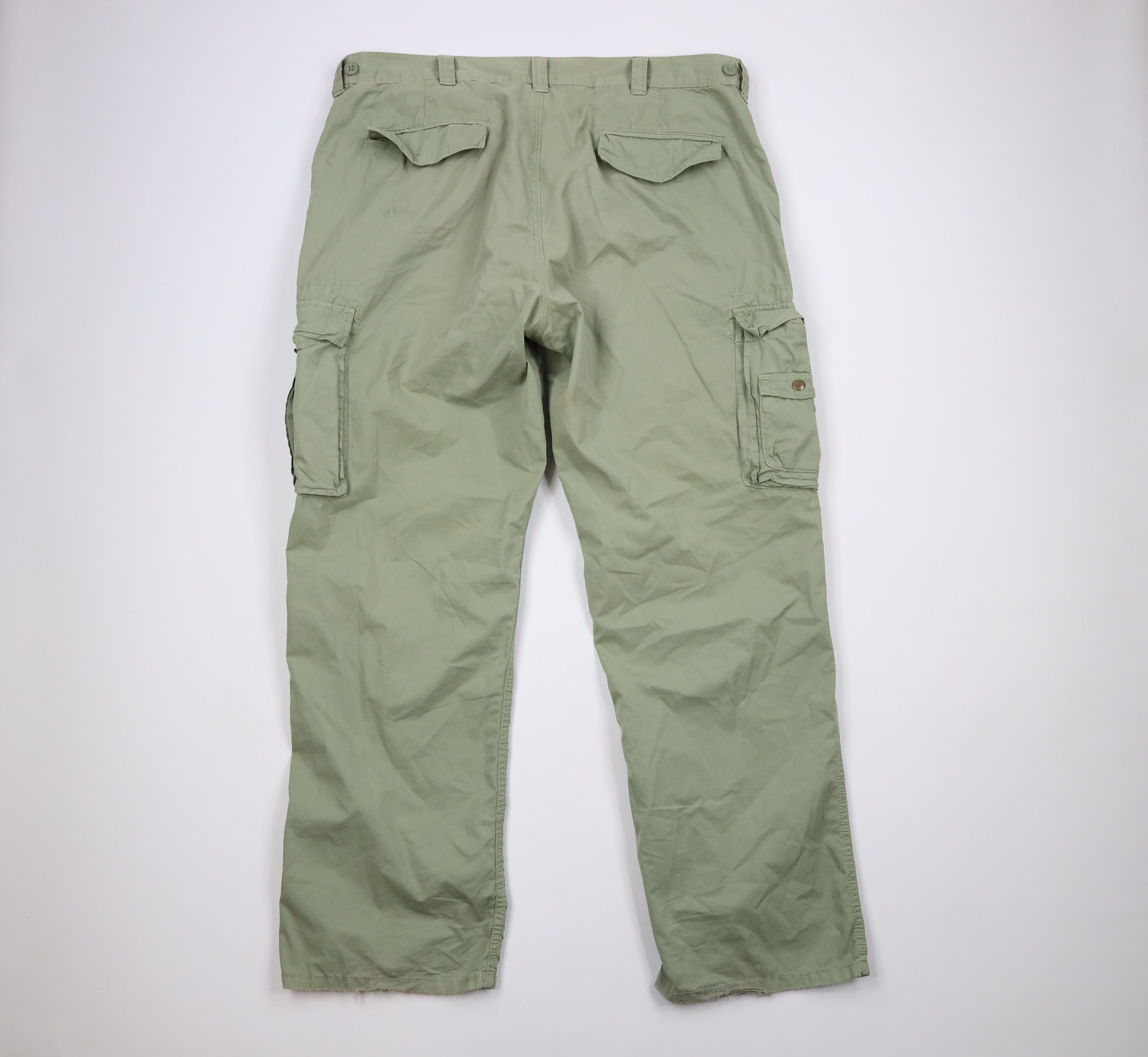 Ralph Lauren × Vintage Vintage 90s Ralph Lauren Military Wide Leg Cargo Pants Green Size US 40 / EU 56 - 12 Thumbnail