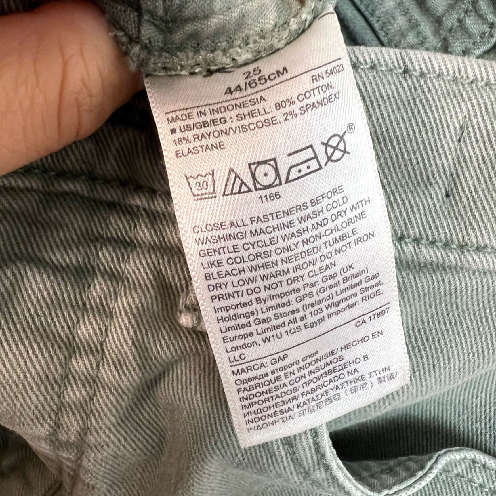 Gap Gap Jeans Skinny Olive Green Womens Size 25 Stretch Cotton Denim 5-Pocket Design Size 42" / US 20 - 4 Thumbnail