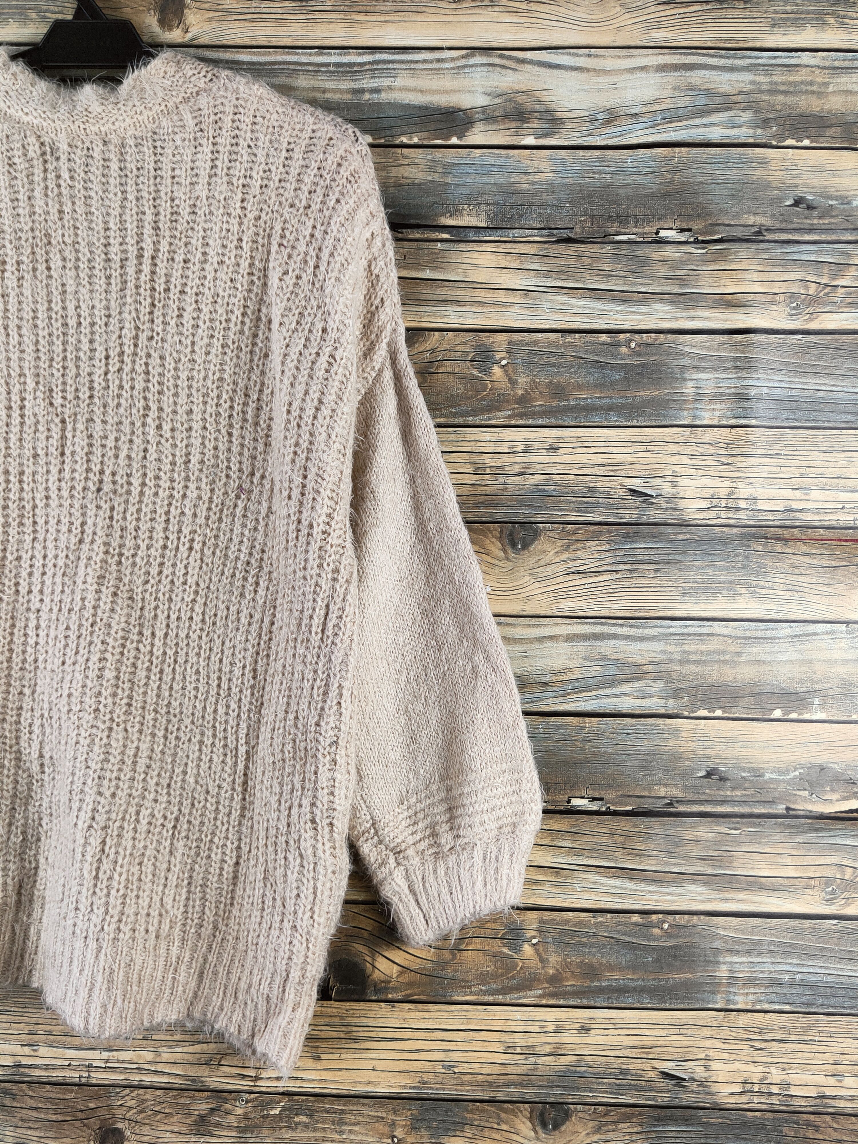 Forever 21 DL Forever 21 Beige Fur Mohair Knitwear Cardigan #46-991 Size S / US 4 / IT 40 - 9 Thumbnail