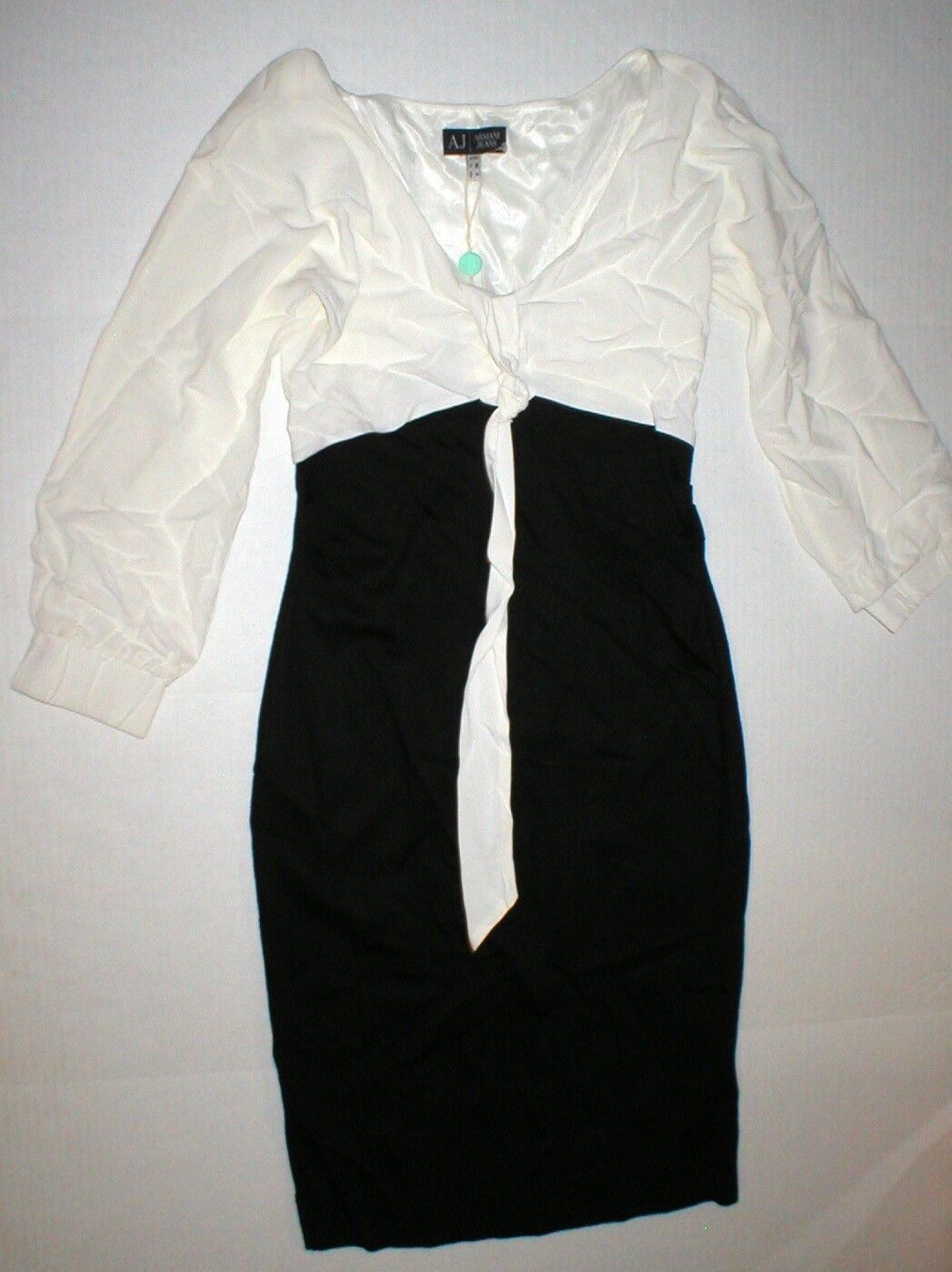 Armani New Women NWT 4 Armani Jeans AJ White Black Italy S Dress 40 Size S / US 4 / IT 40 - 3 Thumbnail