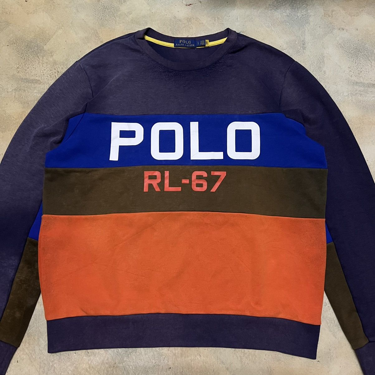 Polo Ralph Lauren Polo Ralph Lauren Colour Block Big Logo Sweatshirt Distress Size US L / EU 52-54 / 3 - 3 Thumbnail