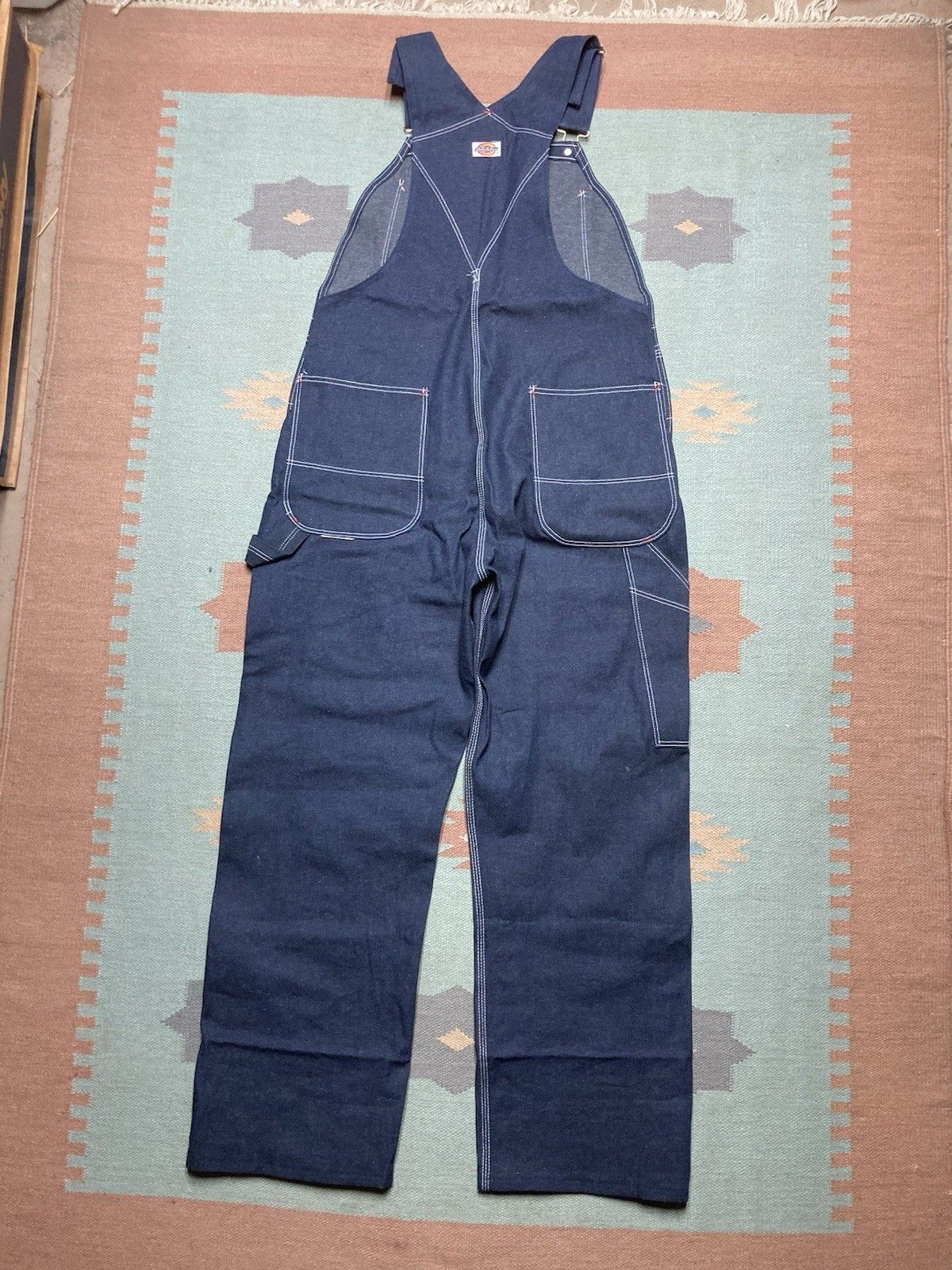 Vintage 80s dickies denim overalls NOS raw denim farm work USA 38x32 Size US 38 / EU 54 - 6 Thumbnail