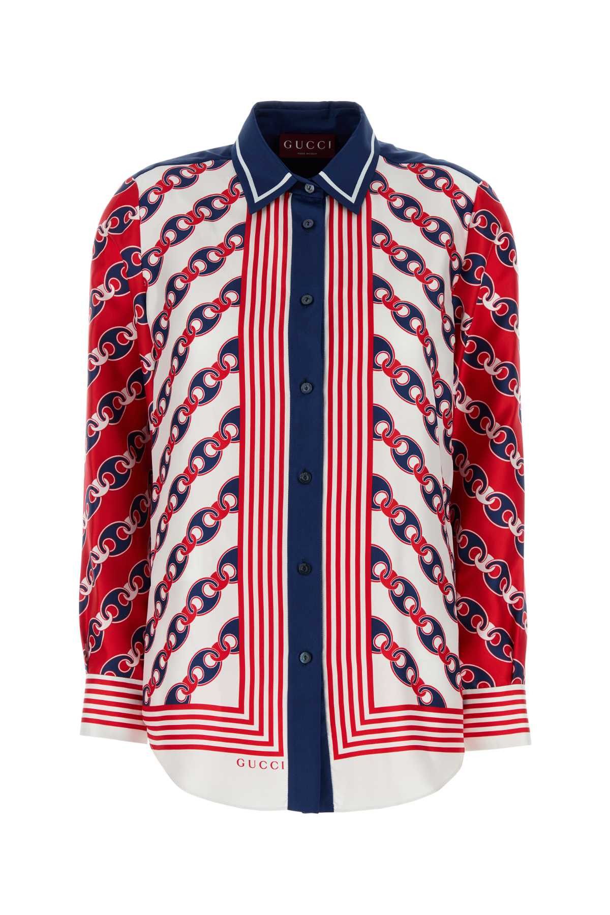 Gucci Printed Silk Shirt Size L / US 10 / IT 46 - 1 Thumbnail