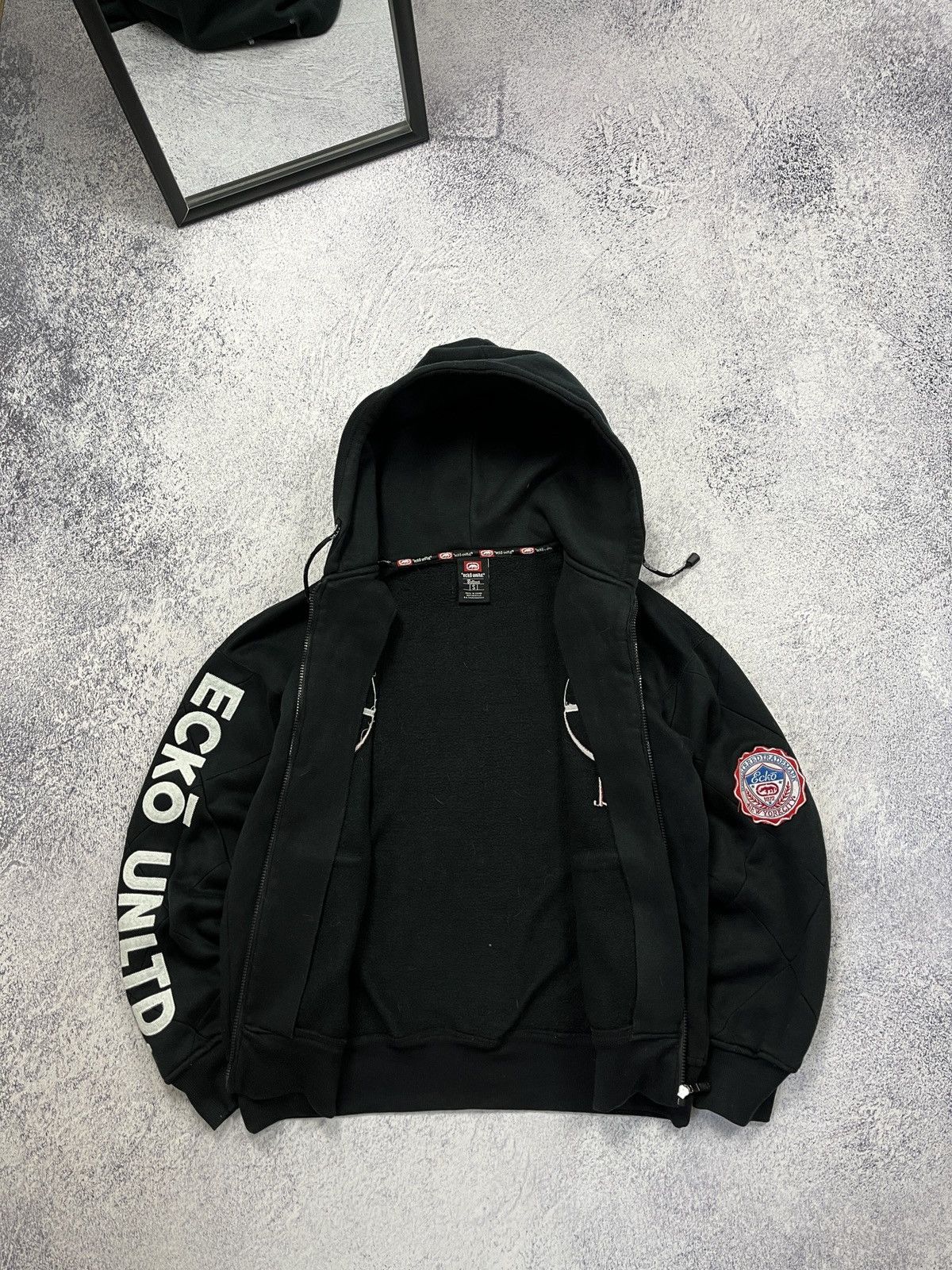 Ecko Unltd. × Vintage Vintage 00s Ecko Unltd Big Logo Embroidered Baggy Zip Hoodie Size US S / EU 44-46 / 1 - 11 Thumbnail