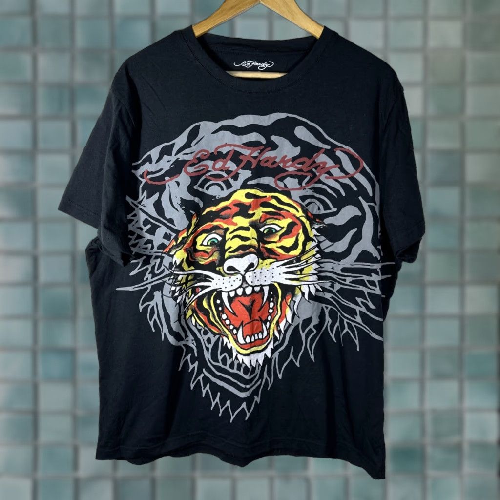 Ed Hardy Ed Hardy Men’s XL Black Tiger Face Graphic Short Sleeve T-Shirt Size US XL / EU 56 / 4 - 1 Thumbnail