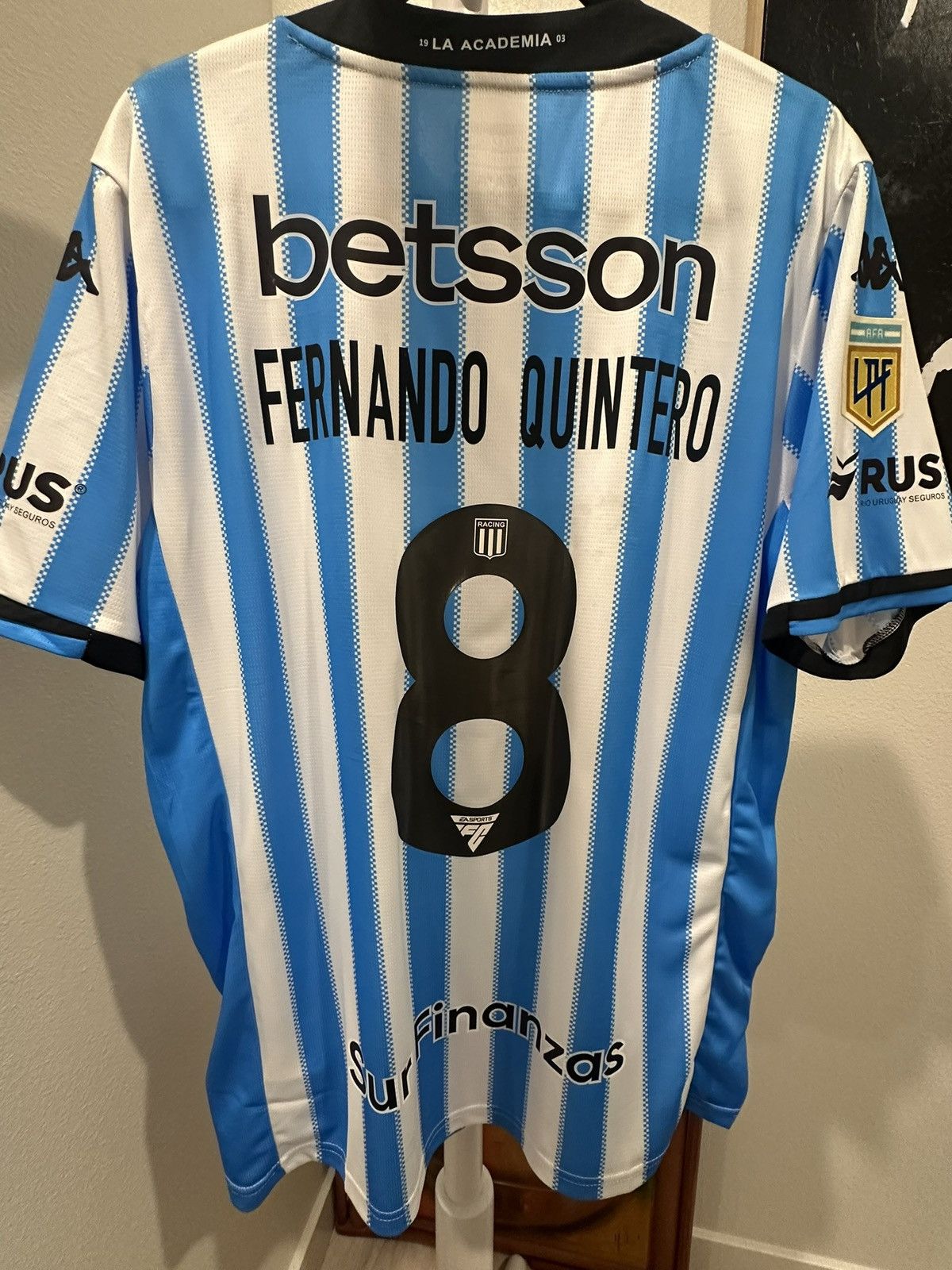 Kappa 2024-25 Racing Club Juan Fernando Quintero Soccer Jersey Size US XL / EU 56 / 4 - 1 Thumbnail
