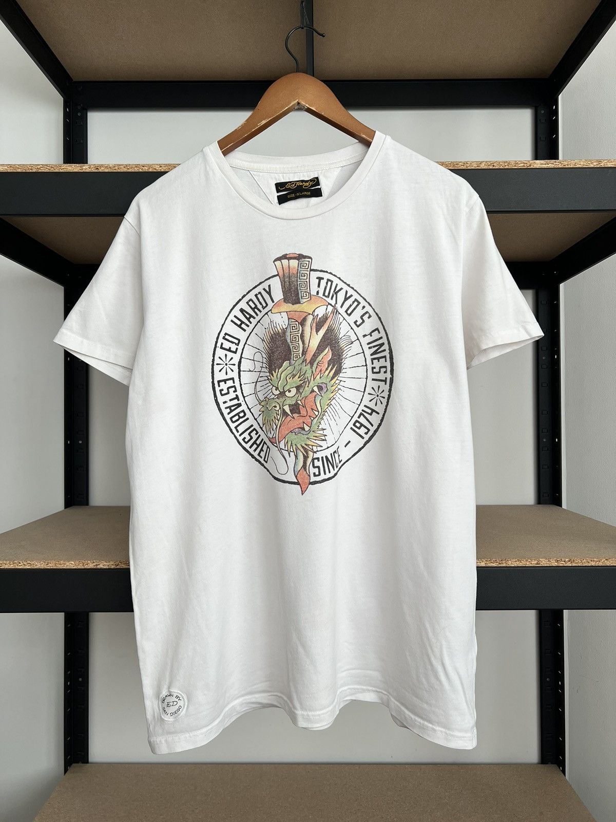 Ed Hardy Ed Hardy Christian Audigier Dragon Tattoo White T-shirt Size US XL / EU 56 / 4 - 1 Thumbnail