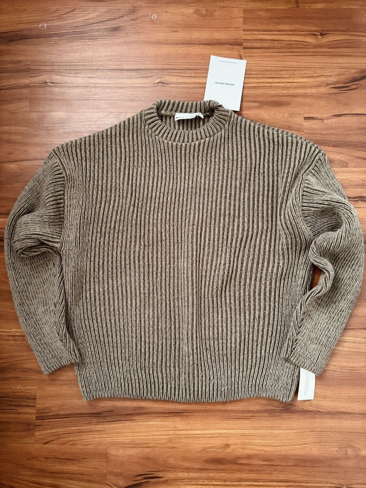 image of Vintage Brother And Kin Ribbed Sweater in Brown, Men's (Size Small)