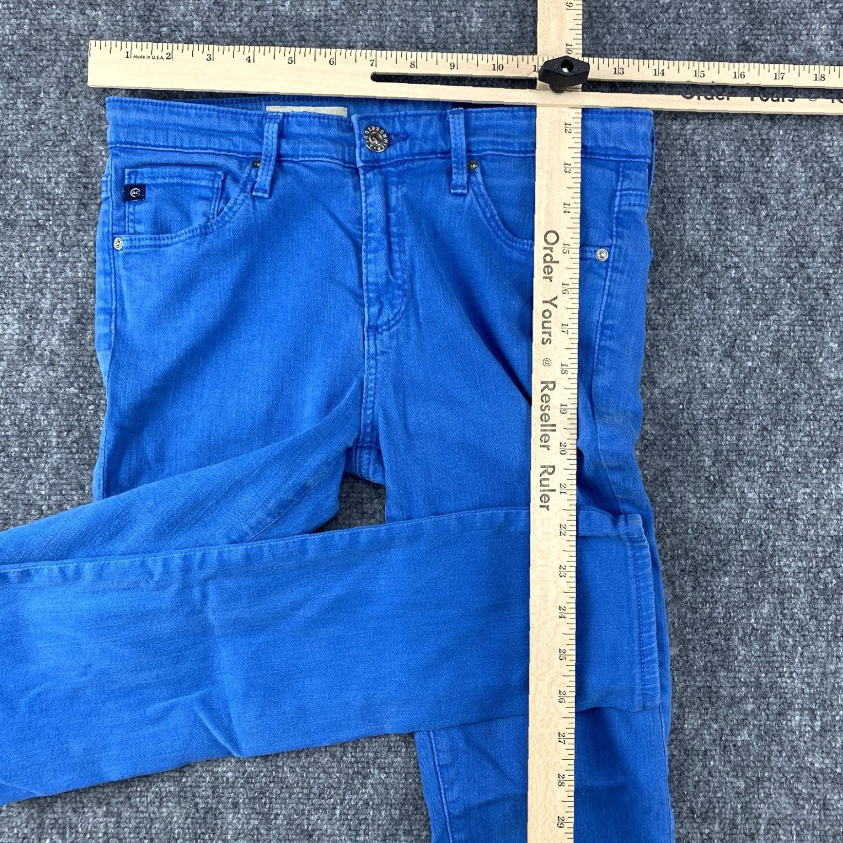 Vintage AG Adriano Goldschmied Jeans Womens 26R Blue The Prima Mid-Rise Skinny Made USA Size 26" / US 2 / IT 38 - 3 Thumbnail