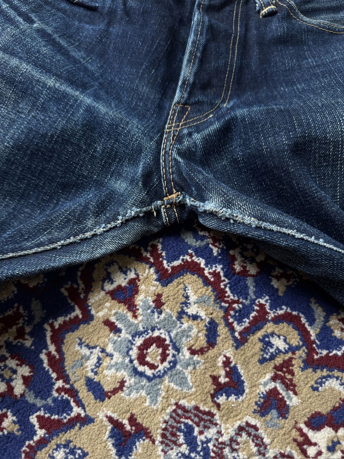 The Flat Head The Flat Head 3002 Golden Selvedge Raw denim faded jeans Size US 29 - 15 Thumbnail