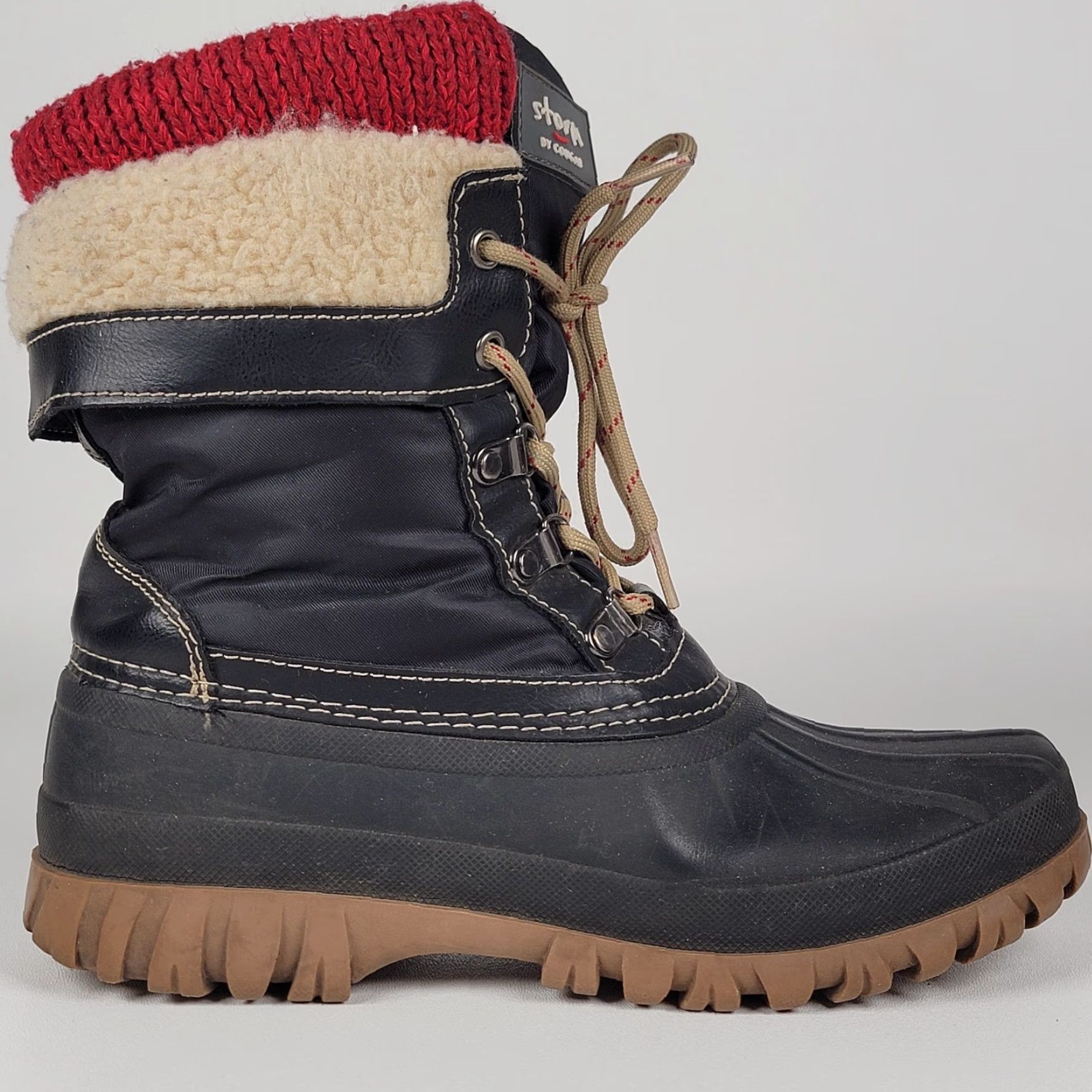 Cougar Storm Cougar Creek Boots Women's Mid-Calf Snow Boot Black Red Lined Cushioned Faux Fur 7M Size US 7 / IT 37 - 3 Thumbnail