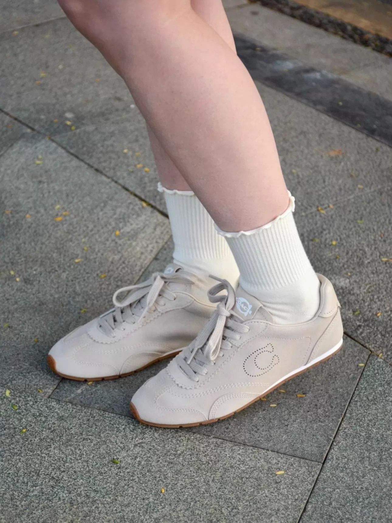 Coach COACH Beige Suede Women's Low-Top Court Trainer Size 37 Size US 6.5 / IT 36.5 - 9 Thumbnail