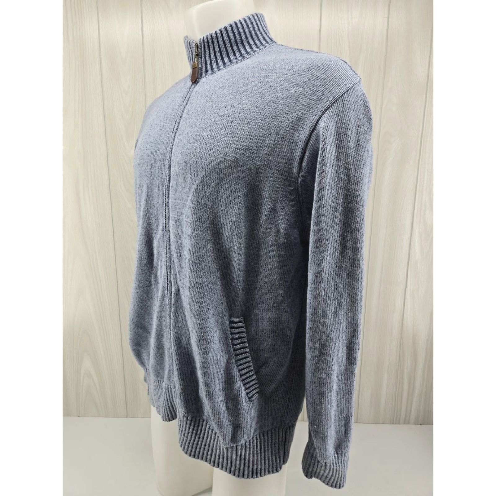 Orvis VINTAGE Orvis Fisherman Sweater Mens Large Knit Full Zip Blue Size US L / EU 52-54 / 3 - 3 Thumbnail