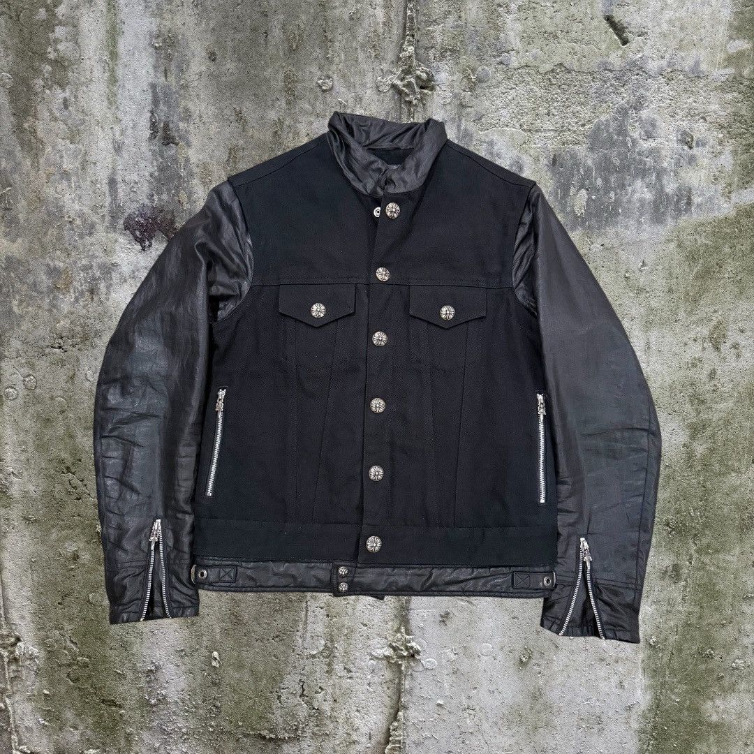 Chrome Hearts Chrome Hearts Denim Jacket Leather Sleeves Size US M / EU 48-50 / 2 - 1 Thumbnail