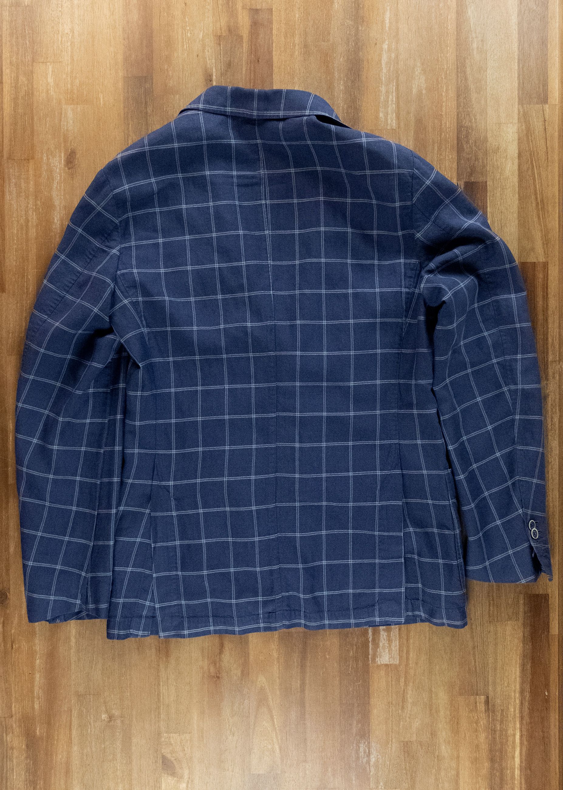 Corneliani CORNELIANI ID blue windowpane linen wool silk sportcoat 40 Size 40R - 12 Thumbnail