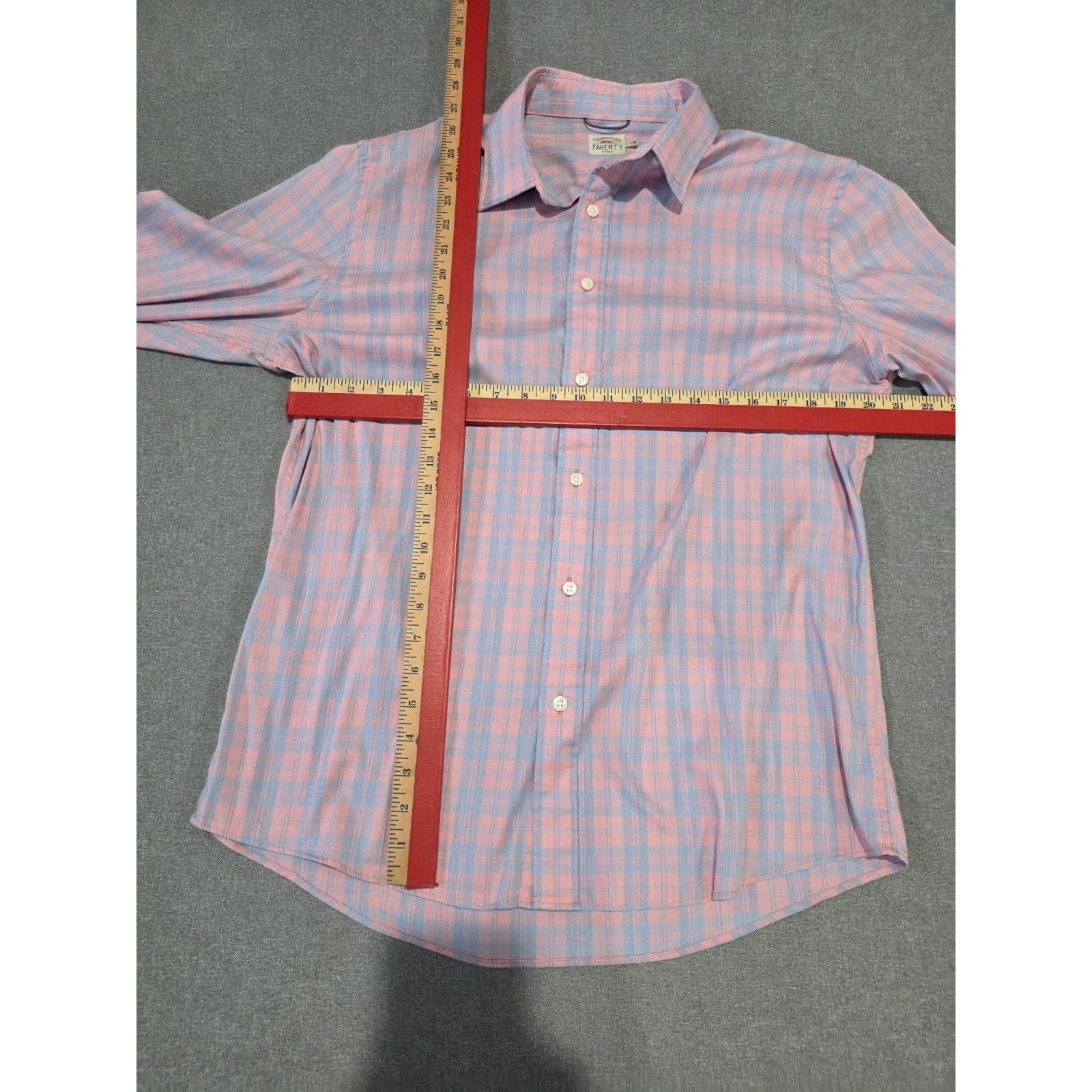 Faherty Faherty Brand Shirt Mens Large Pink Blue Plaid Long Sleeve Size US L / EU 52-54 / 3 - 2 Thumbnail
