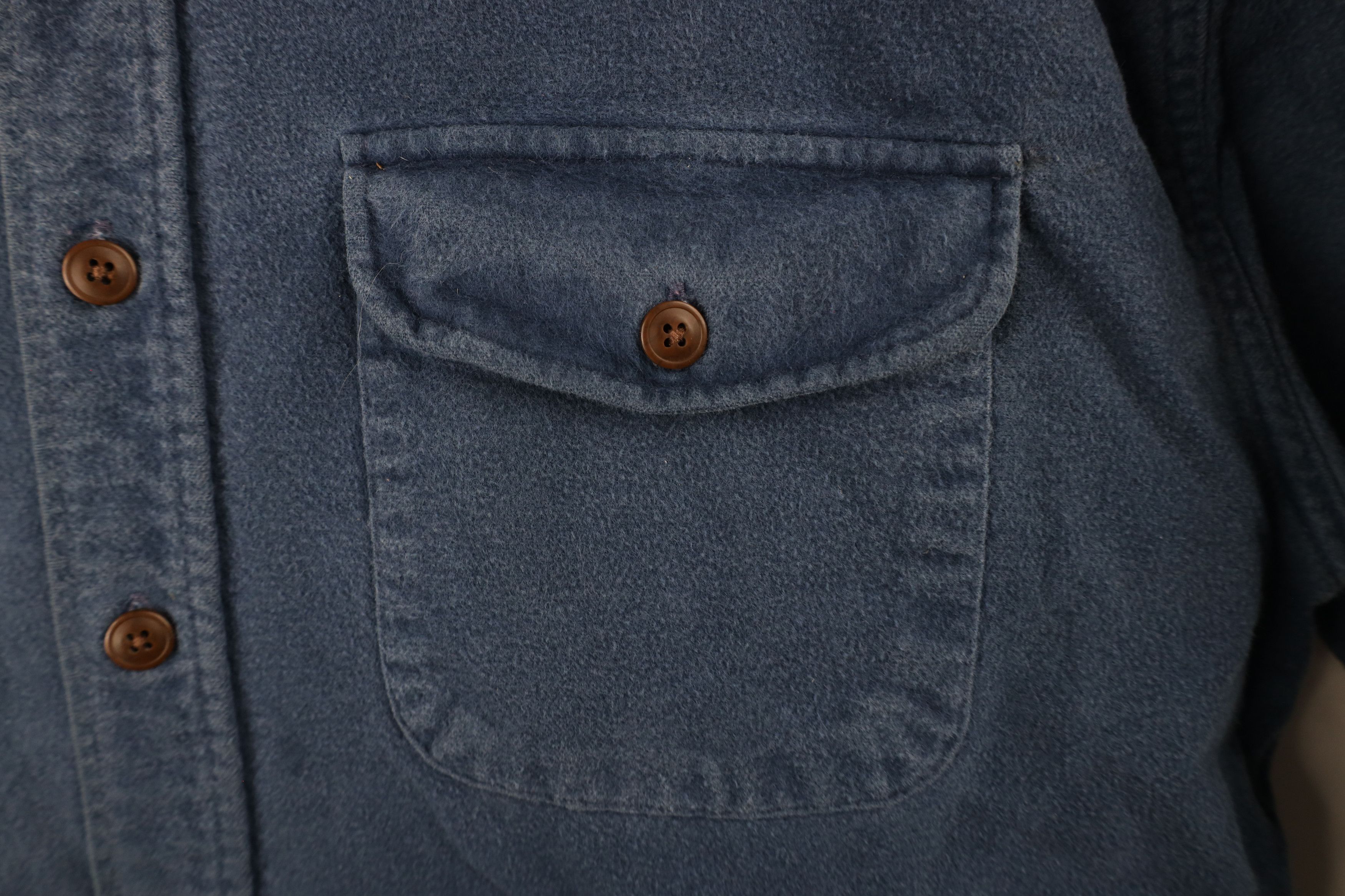 Vintage Vintage 90s Streetwear Chamois Cloth Button Shirt Blue Size US L / EU 52-54 / 3 - 7 Thumbnail