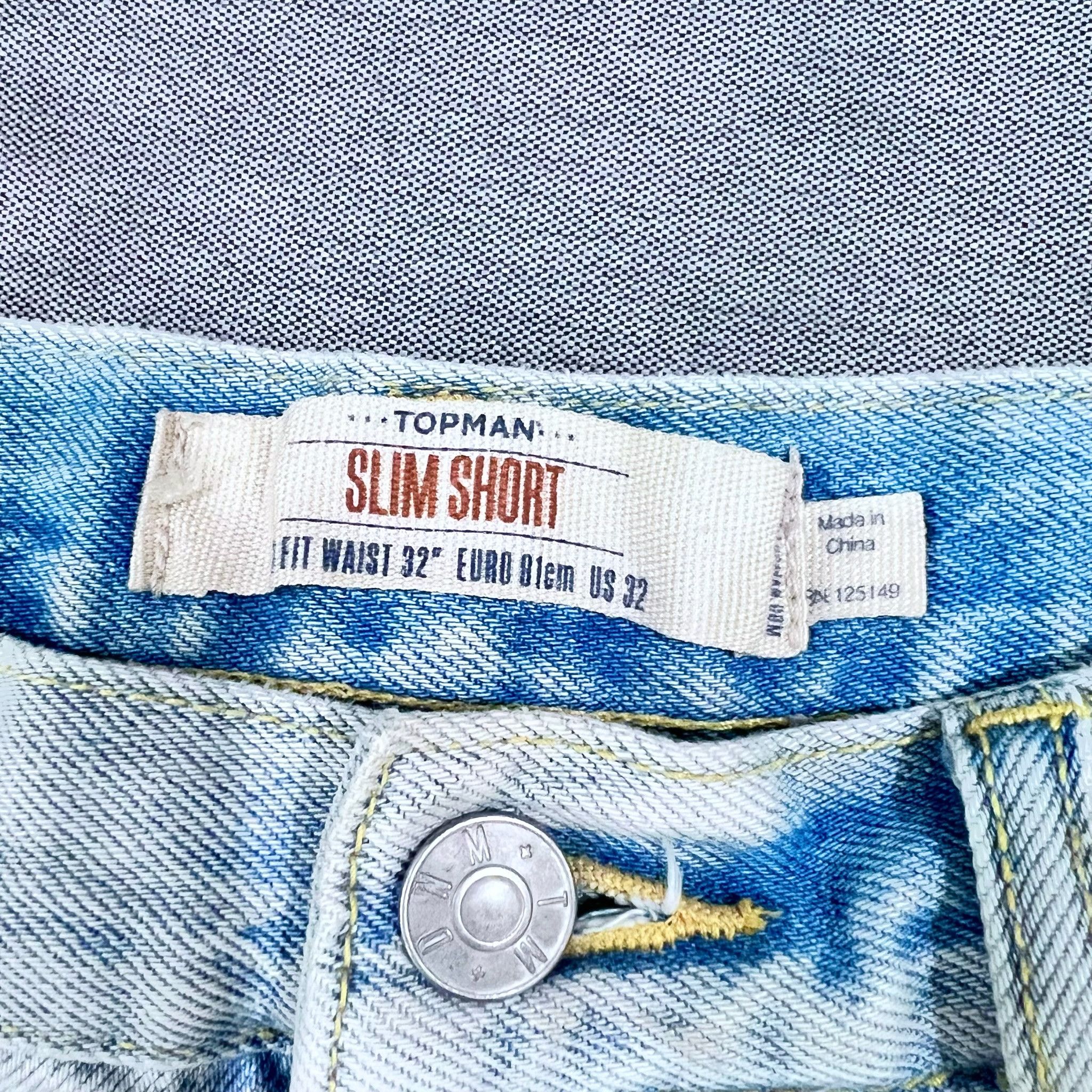 Topman TOPMAN Distressed Denim Slim Shorts Size US 32 / EU 48 - 4 Thumbnail