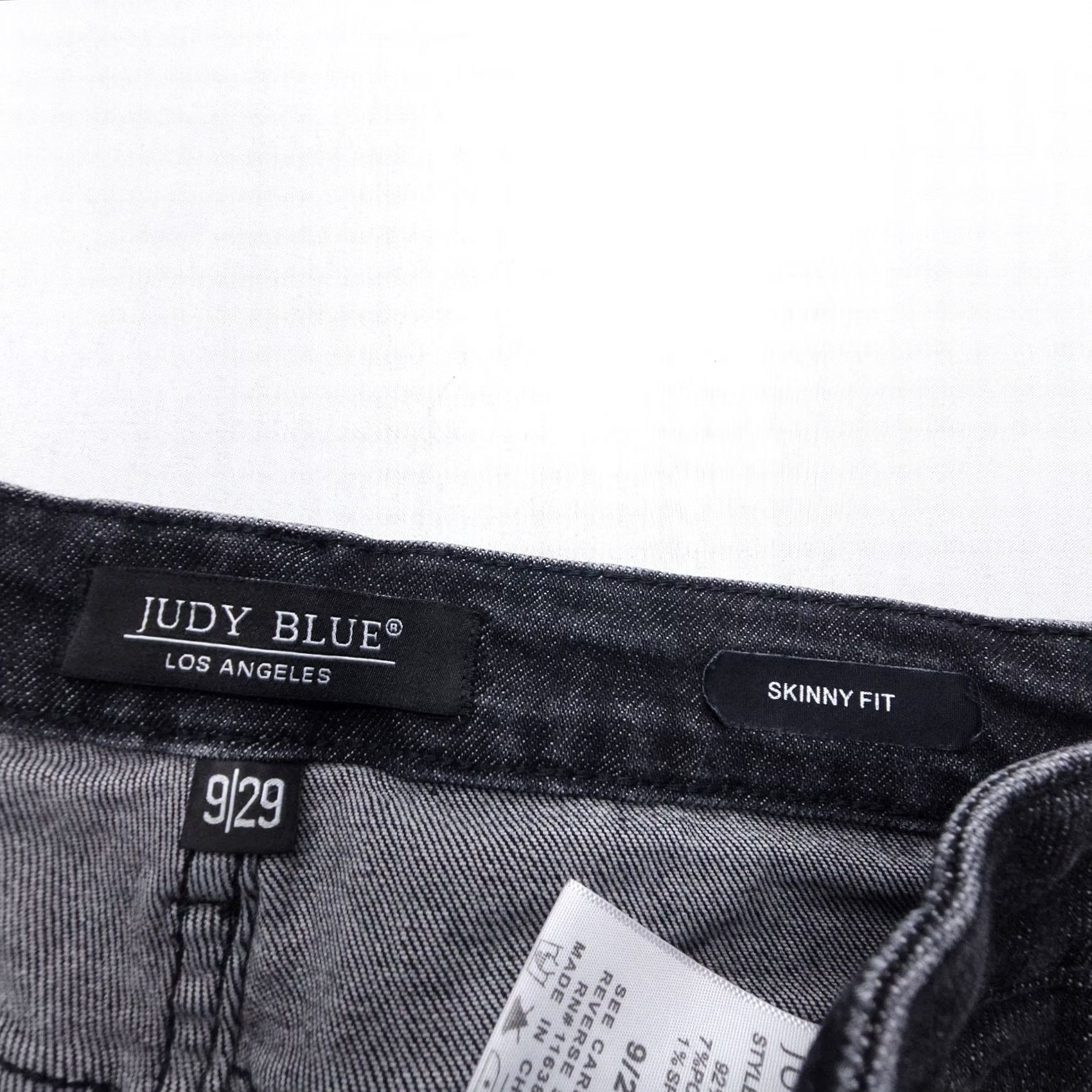 Vintage Judy Blue Skinny Fit Jeans Womens 9 29 High Rise Black Stretch Denim 28" Insm Size 29" - 4 Thumbnail