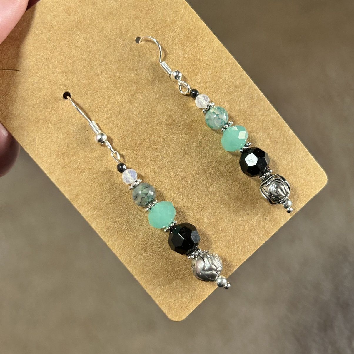 Handmade Handcrafted elegant vintage bead glass crystal earrings Size ONE SIZE - 1 Thumbnail