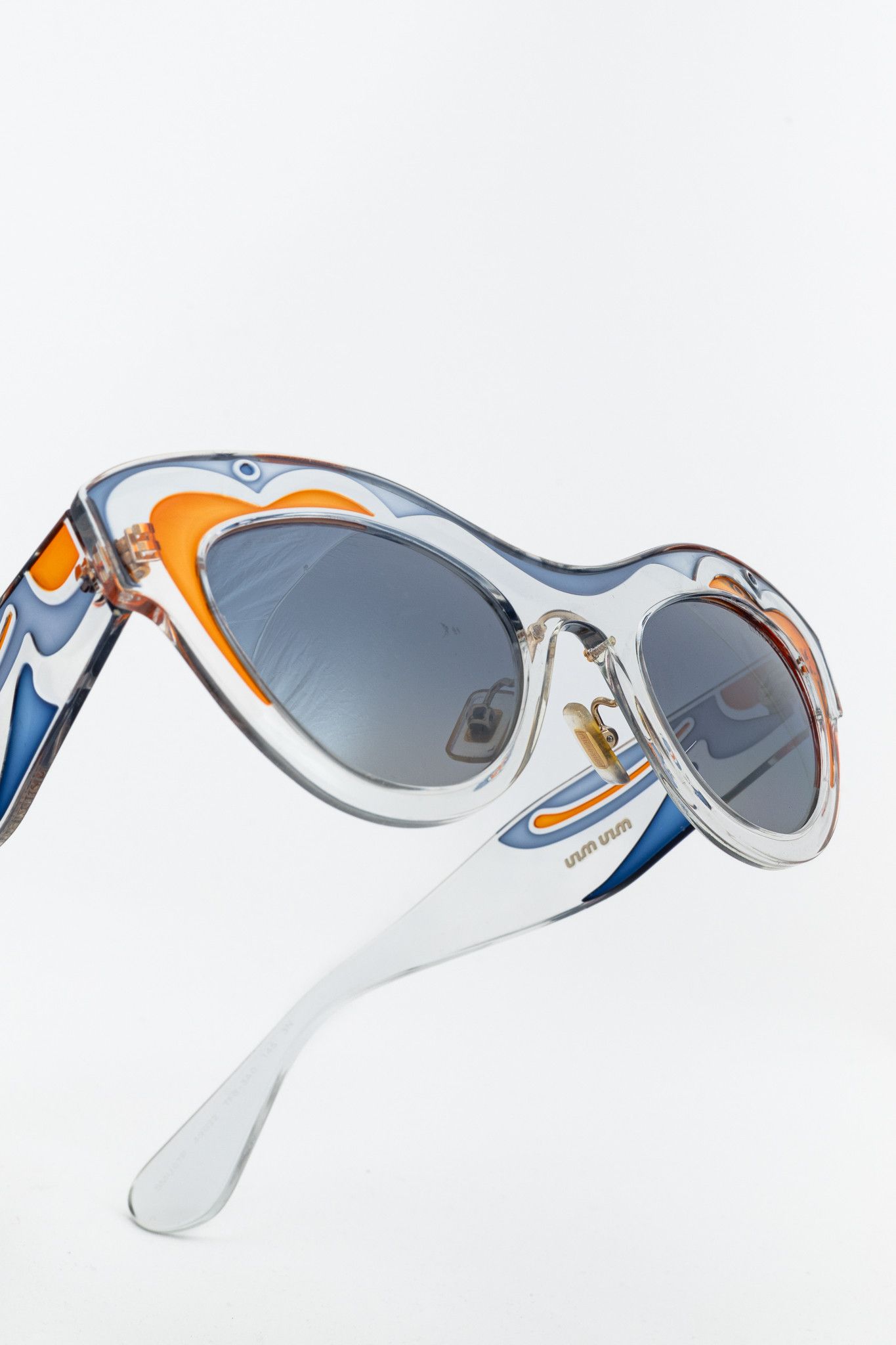Miu Miu Miu Miu SMU 07P Clear Swirl Cat-Eye Sunglasses Size ONE SIZE - 5 Thumbnail