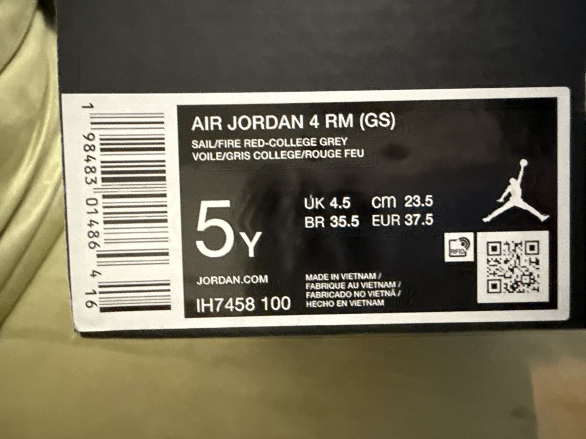 Jordan Brand Nike Air Jordan 4 RM (GS) sail/white/fire red/grey 5y/6.5w Size US 6.5 / IT 36.5 - 5 Thumbnail